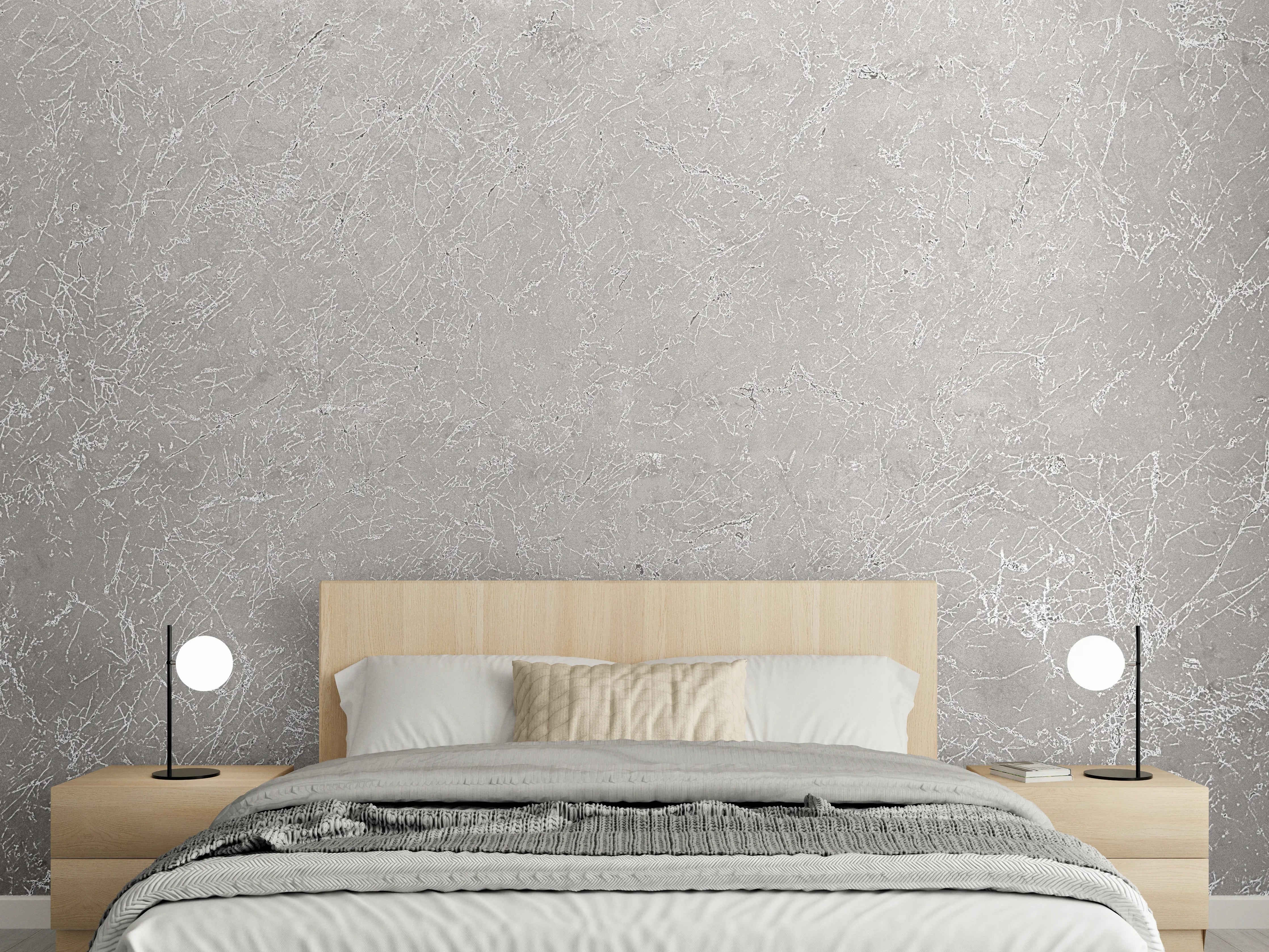 Wandverkleidung Schlafzimmer - Helles Grau mit weißen Akzenten