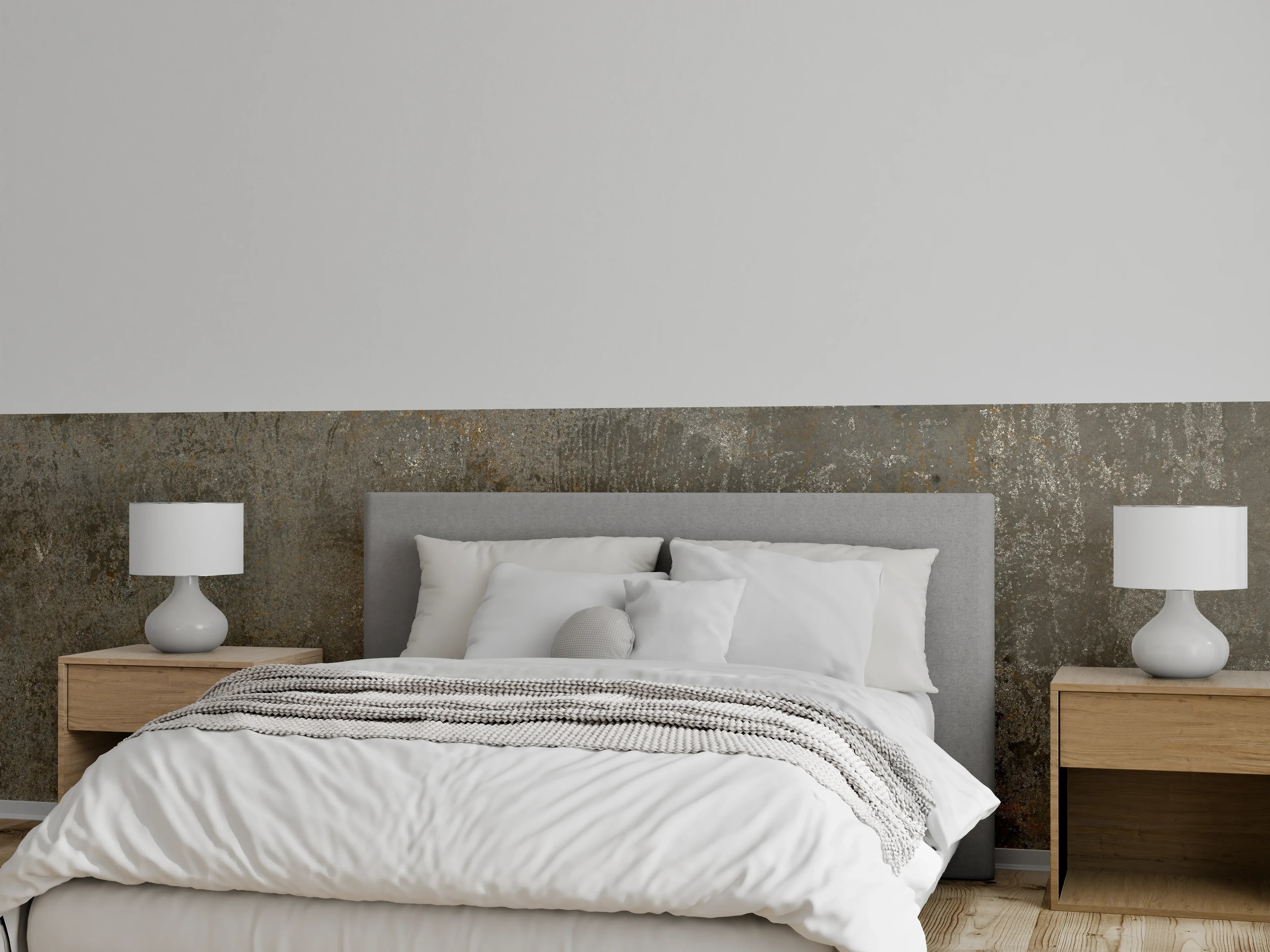 Wandverkleidung Schlafzimmer - Helles Graugelbes Mauerrelief