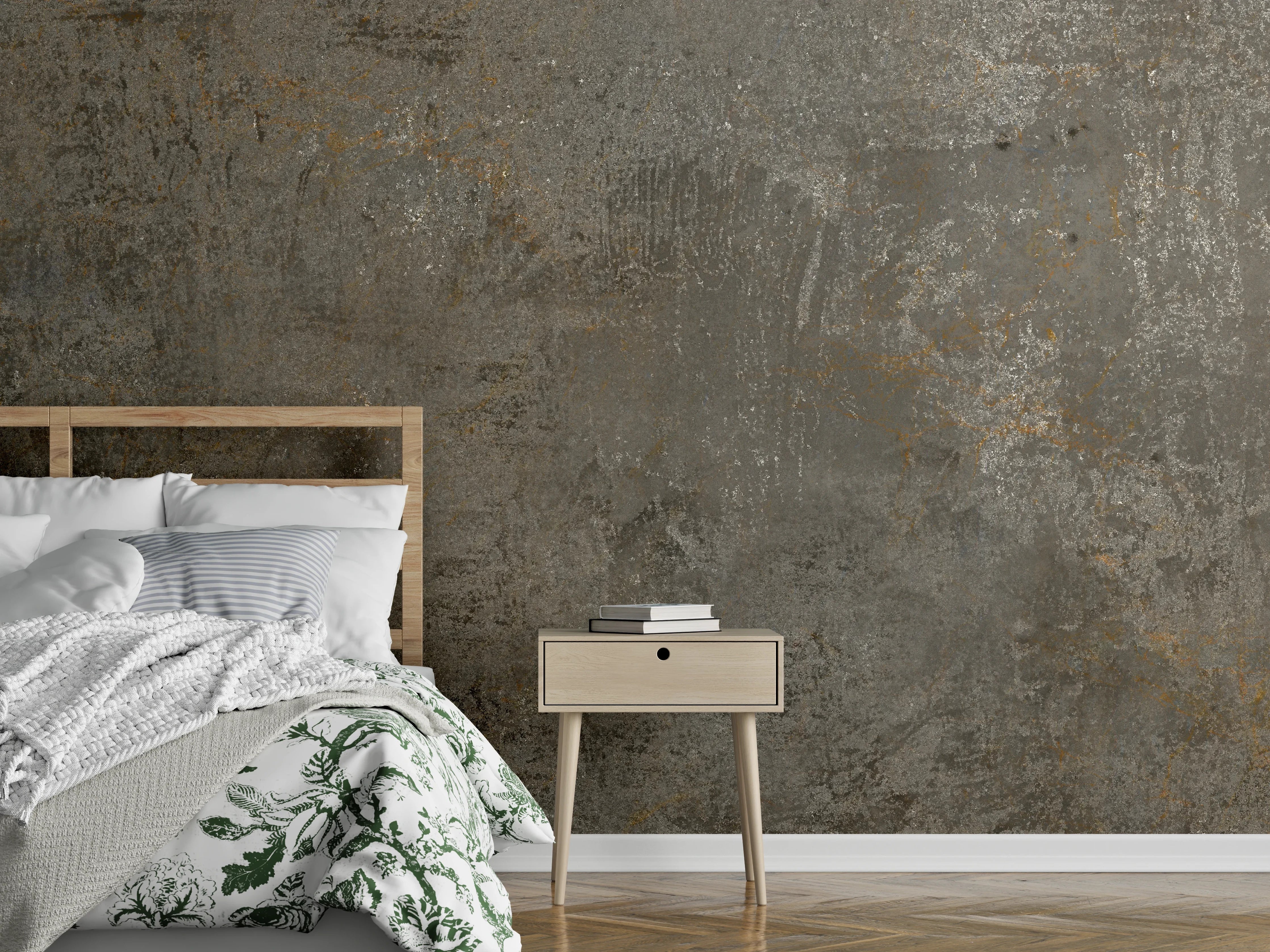 Wandverkleidung Schlafzimmer - Helles Graugelbes Mauerrelief