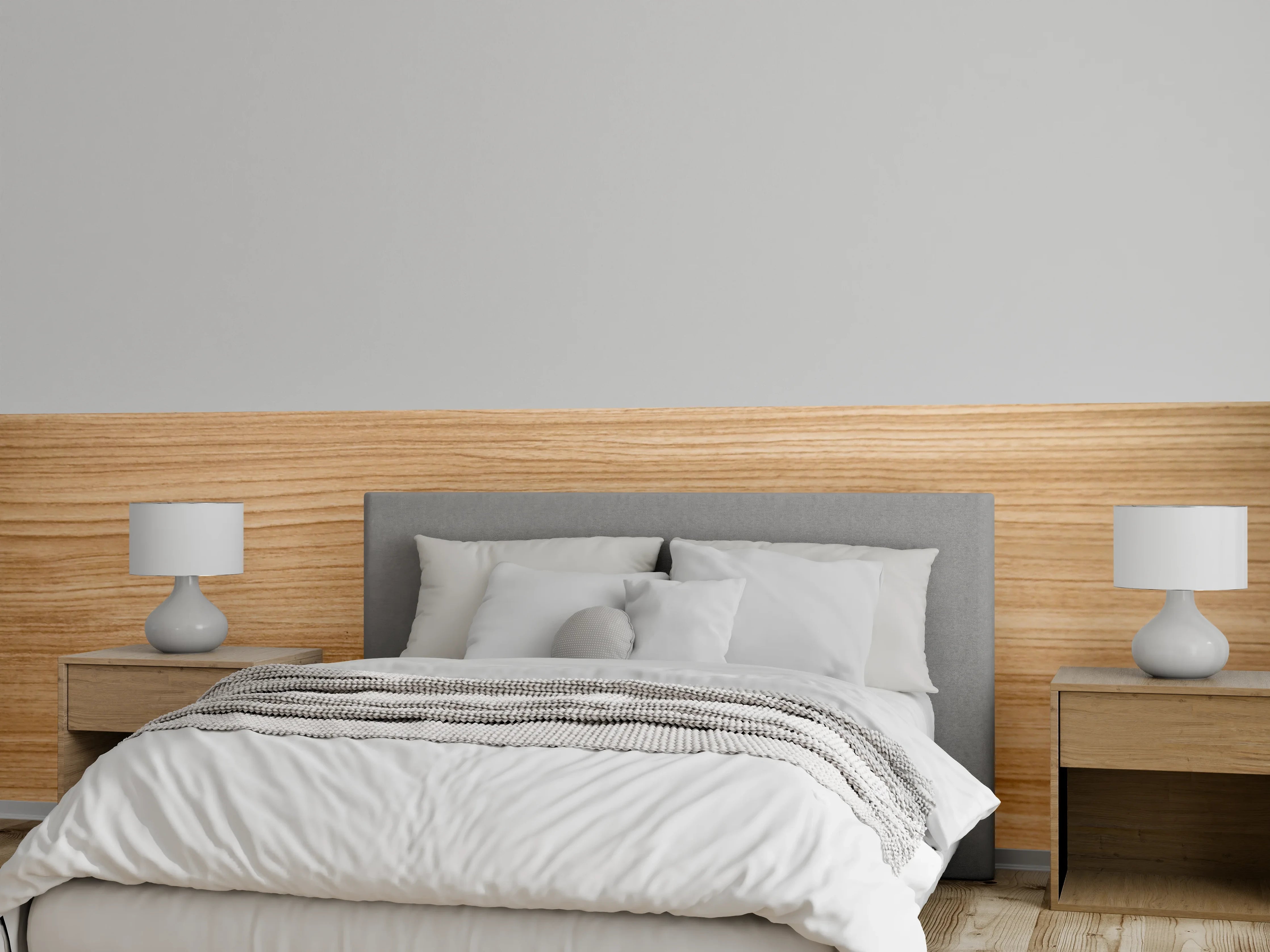 Wandverkleidung Schlafzimmer - Helles Holzdekor mit feiner Maserung