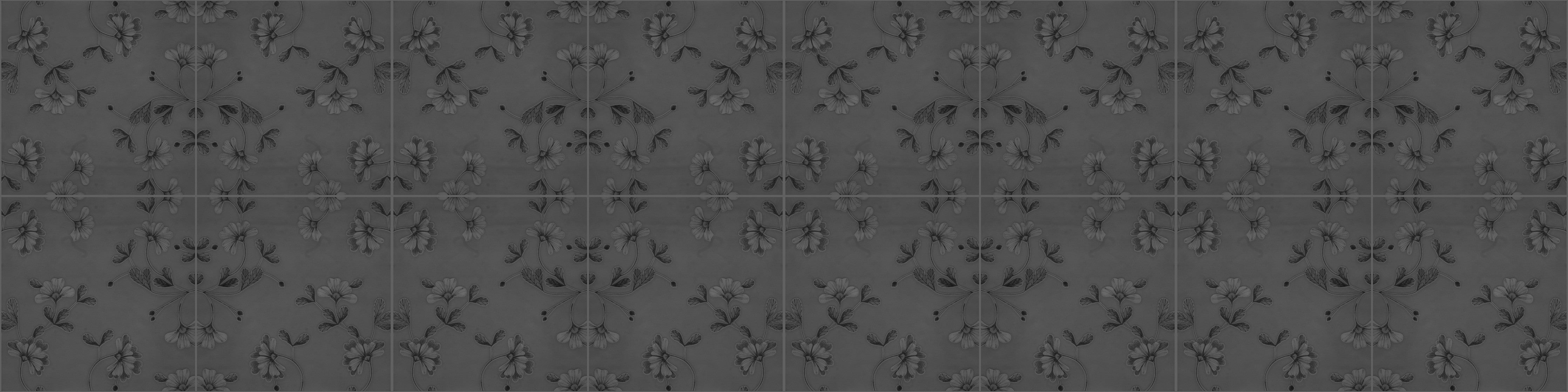 Wandverkleidung Schlafzimmer-Hellgraue blumenförmige Fliesen