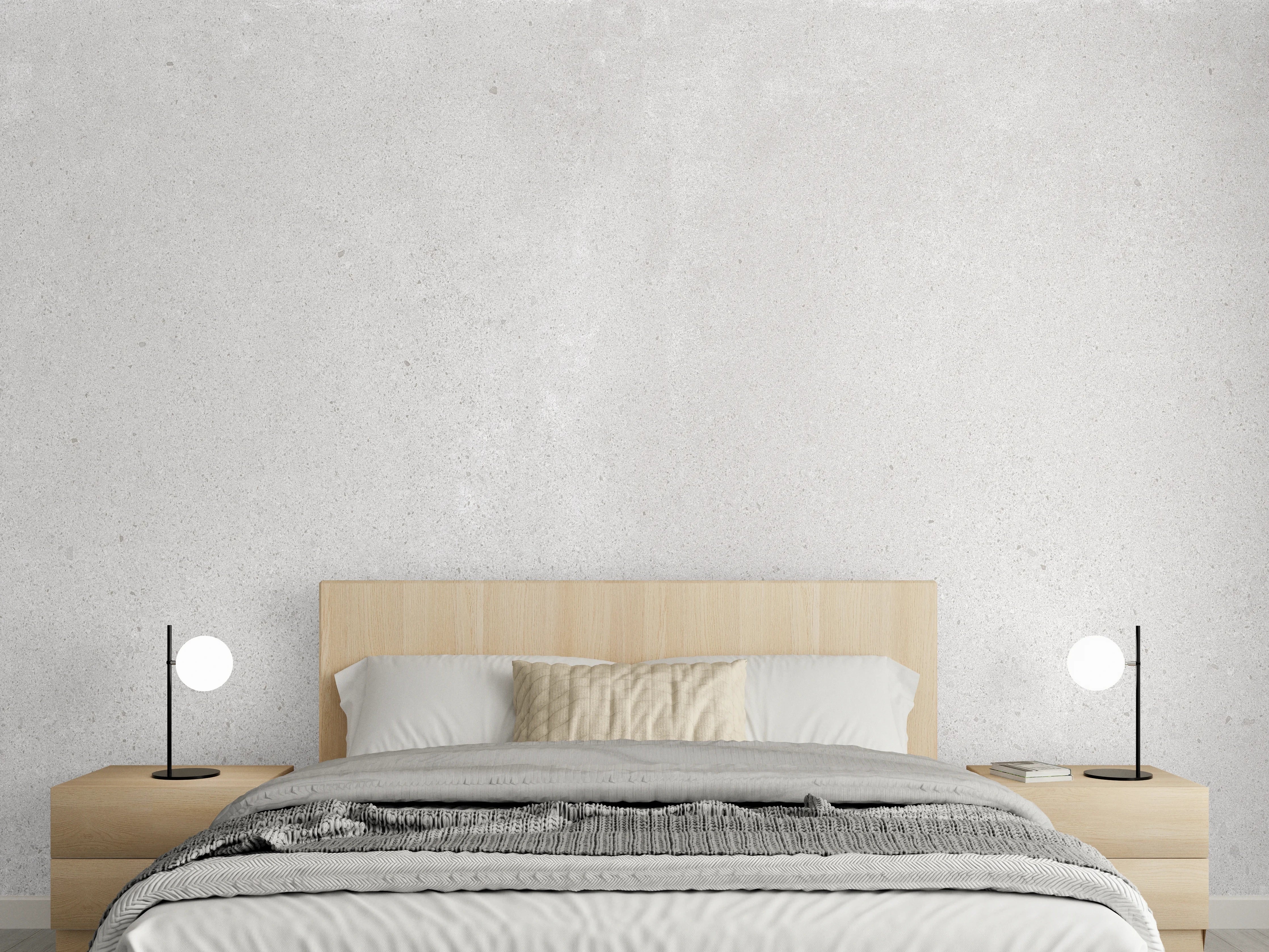 Wandverkleidung Schlafzimmer - Hellgraues Mamor Design