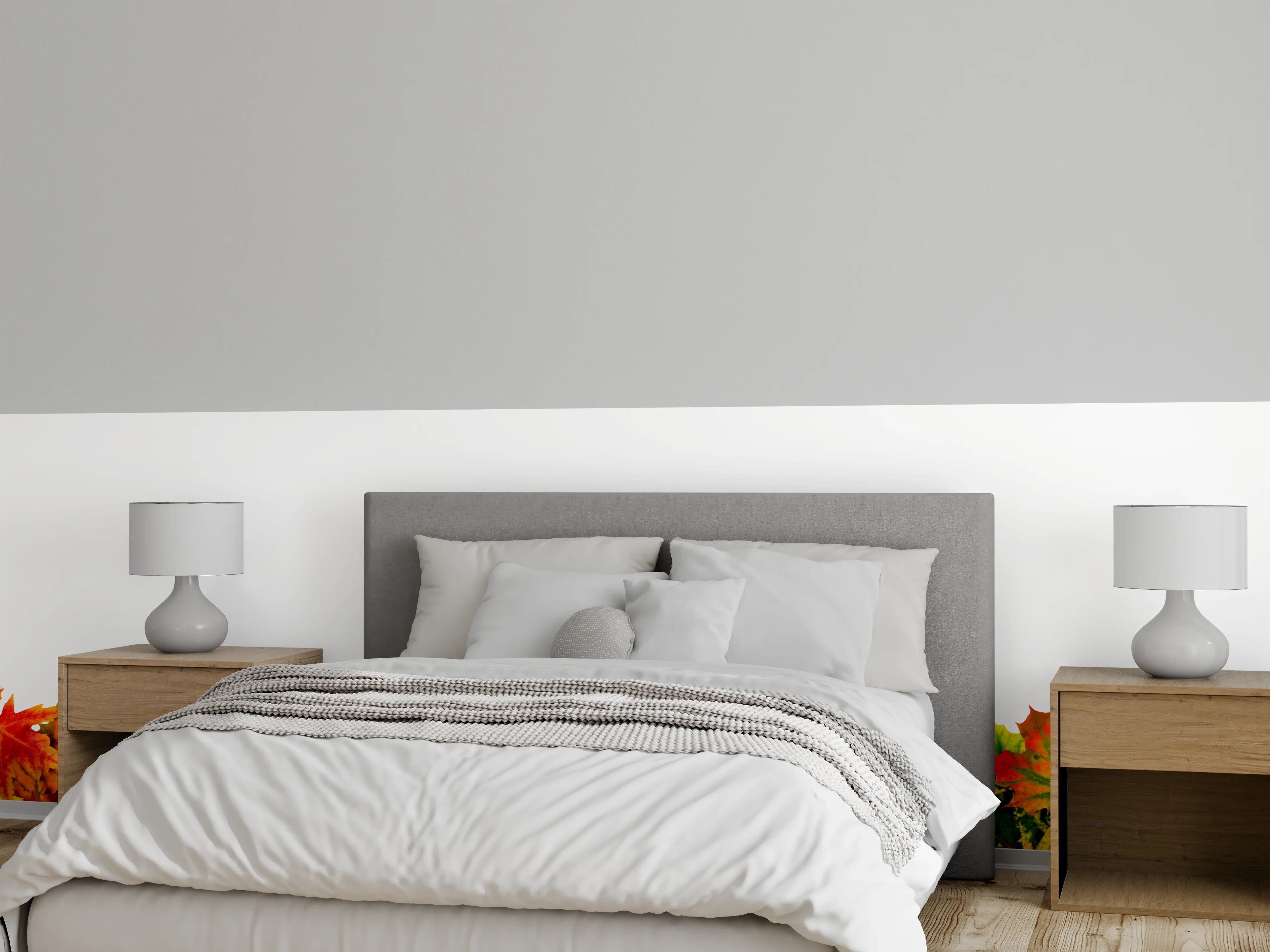 Wandverkleidung Schlafzimmer - Herbst Laub