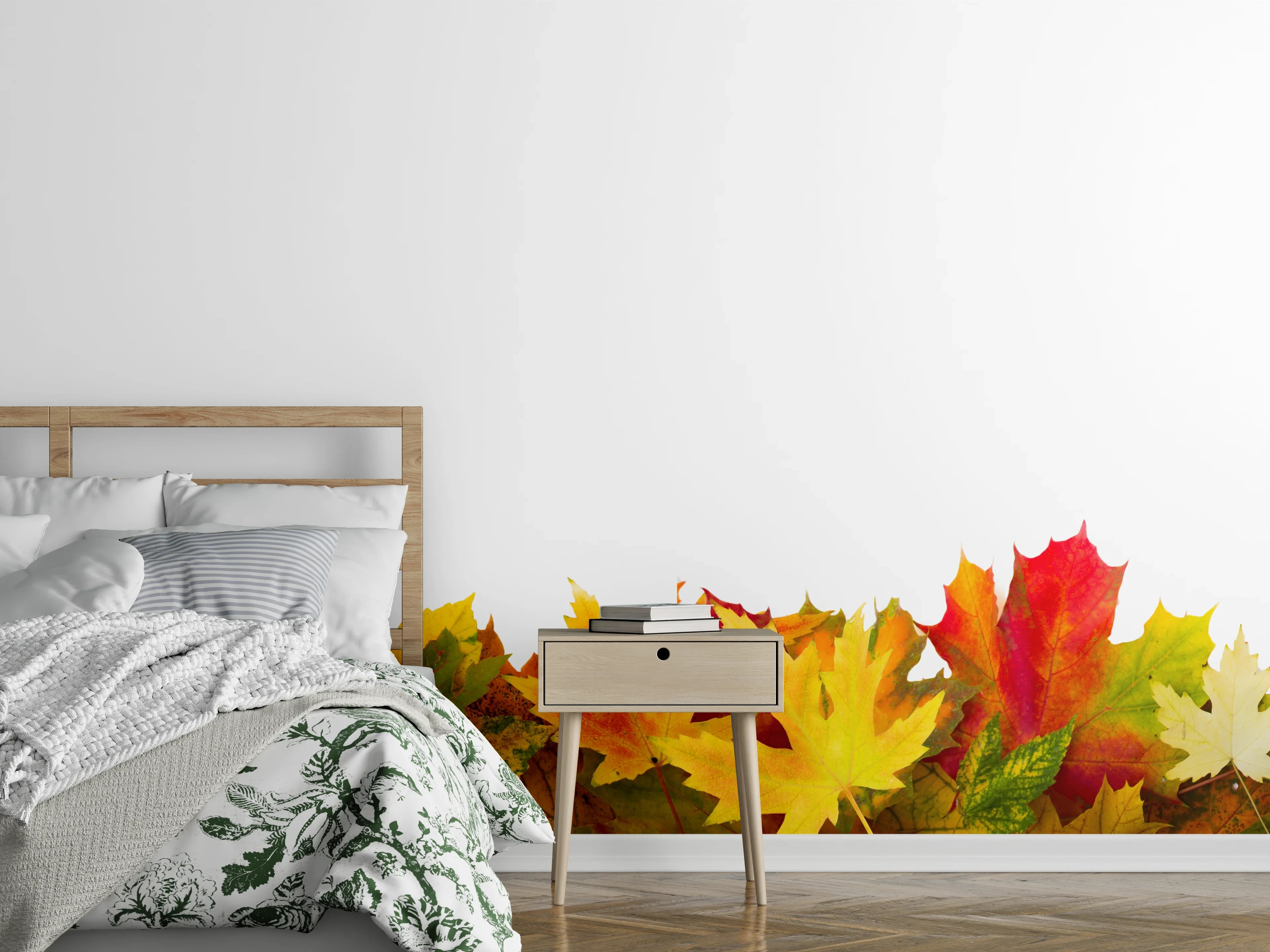 Wandverkleidung Schlafzimmer - Herbst Laub