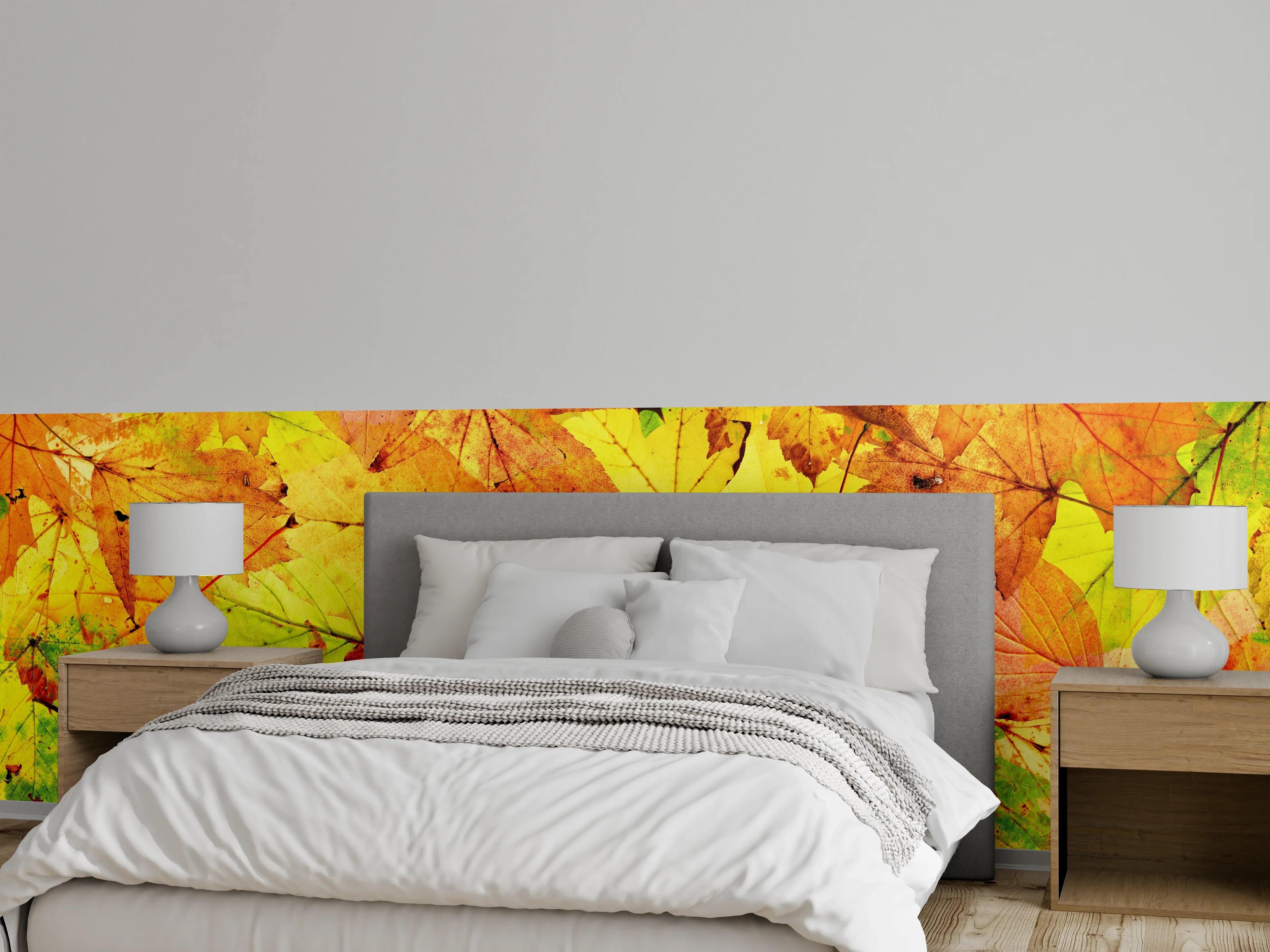 Wandverkleidung Schlafzimmer - Herbstblätter Hintergrund