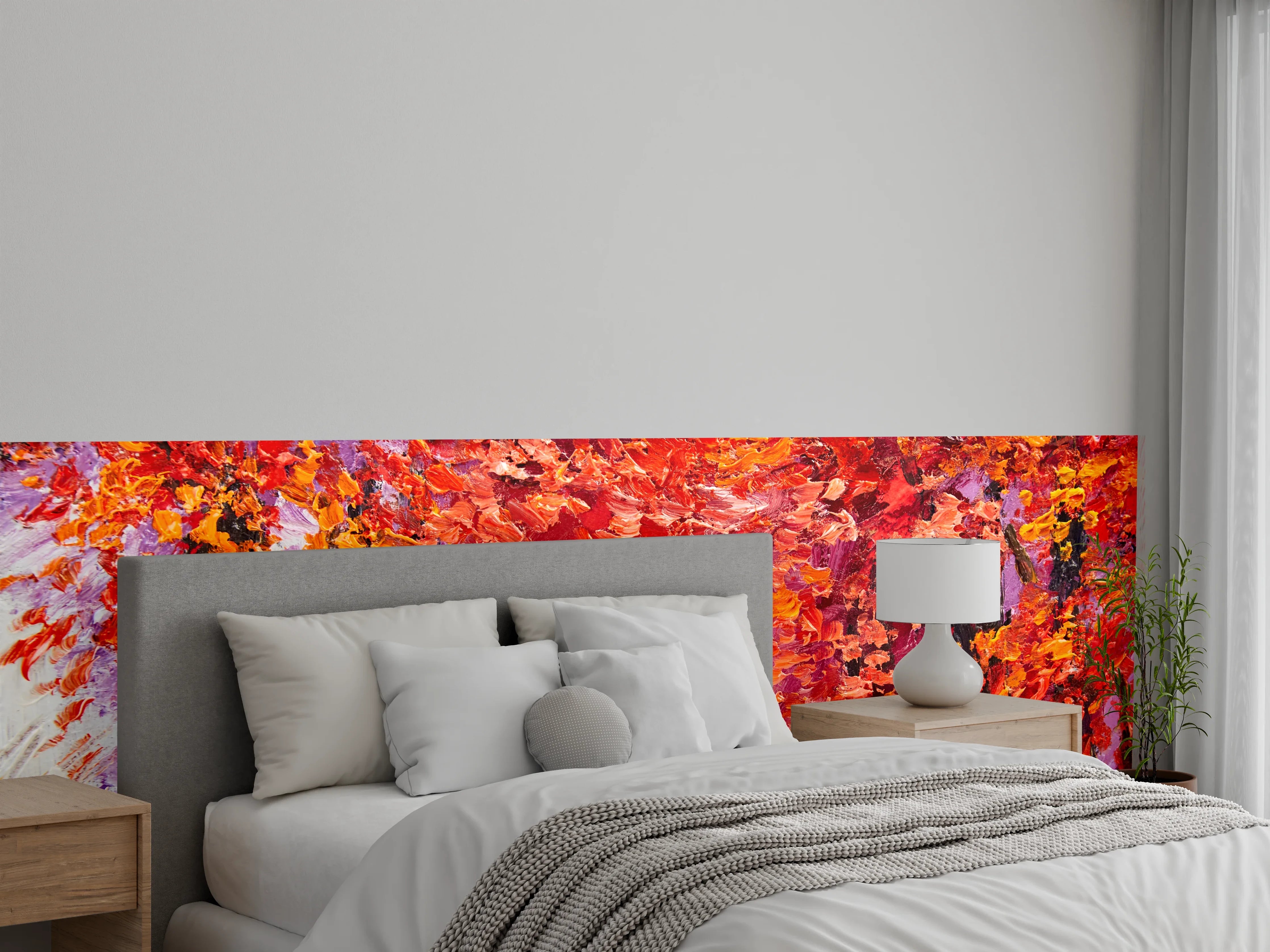 Wandverkleidung Schlafzimmer - Herbstliche Baumallee Gemälde