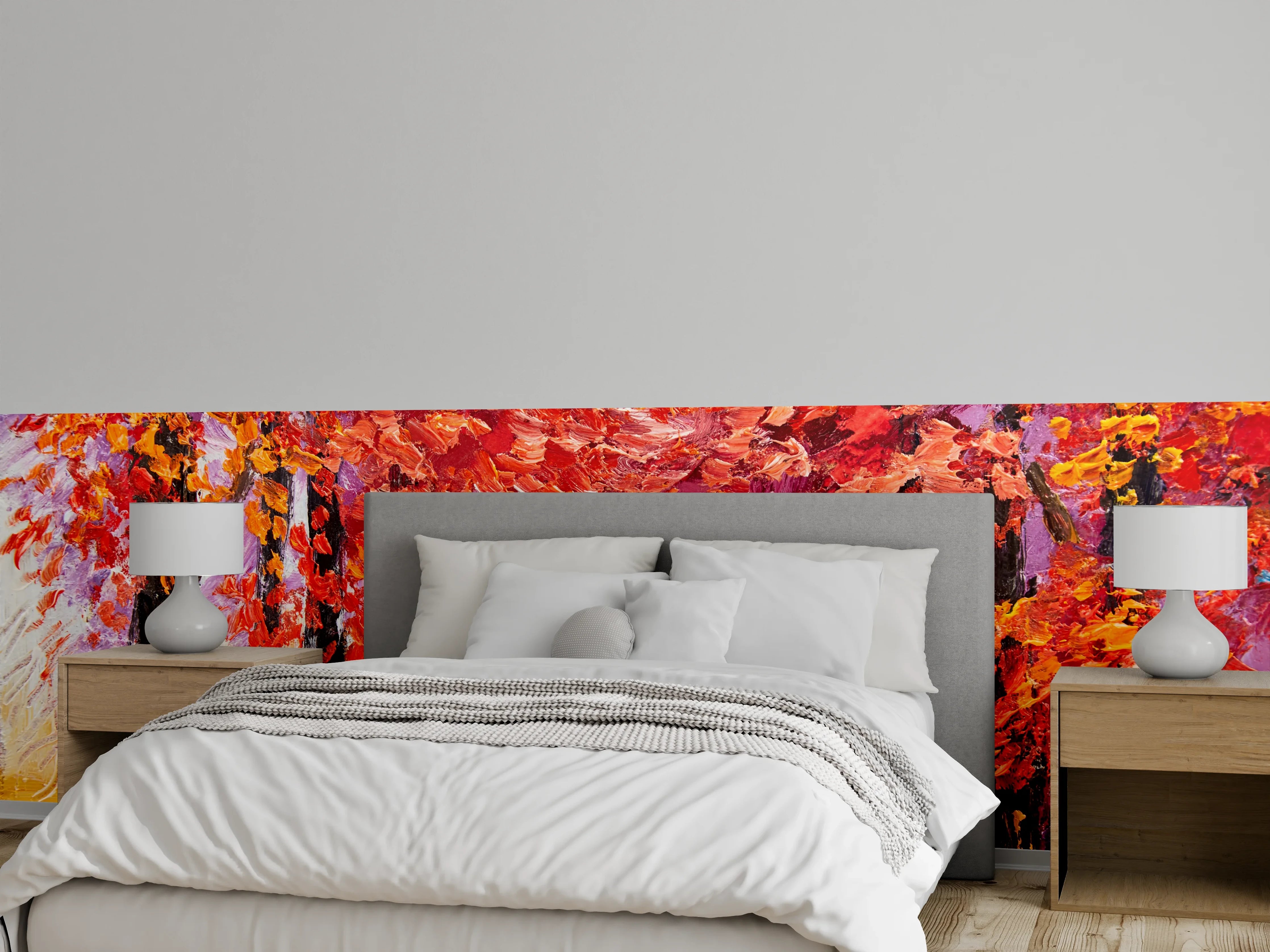 Wandverkleidung Schlafzimmer - Herbstliche Baumallee Gemälde