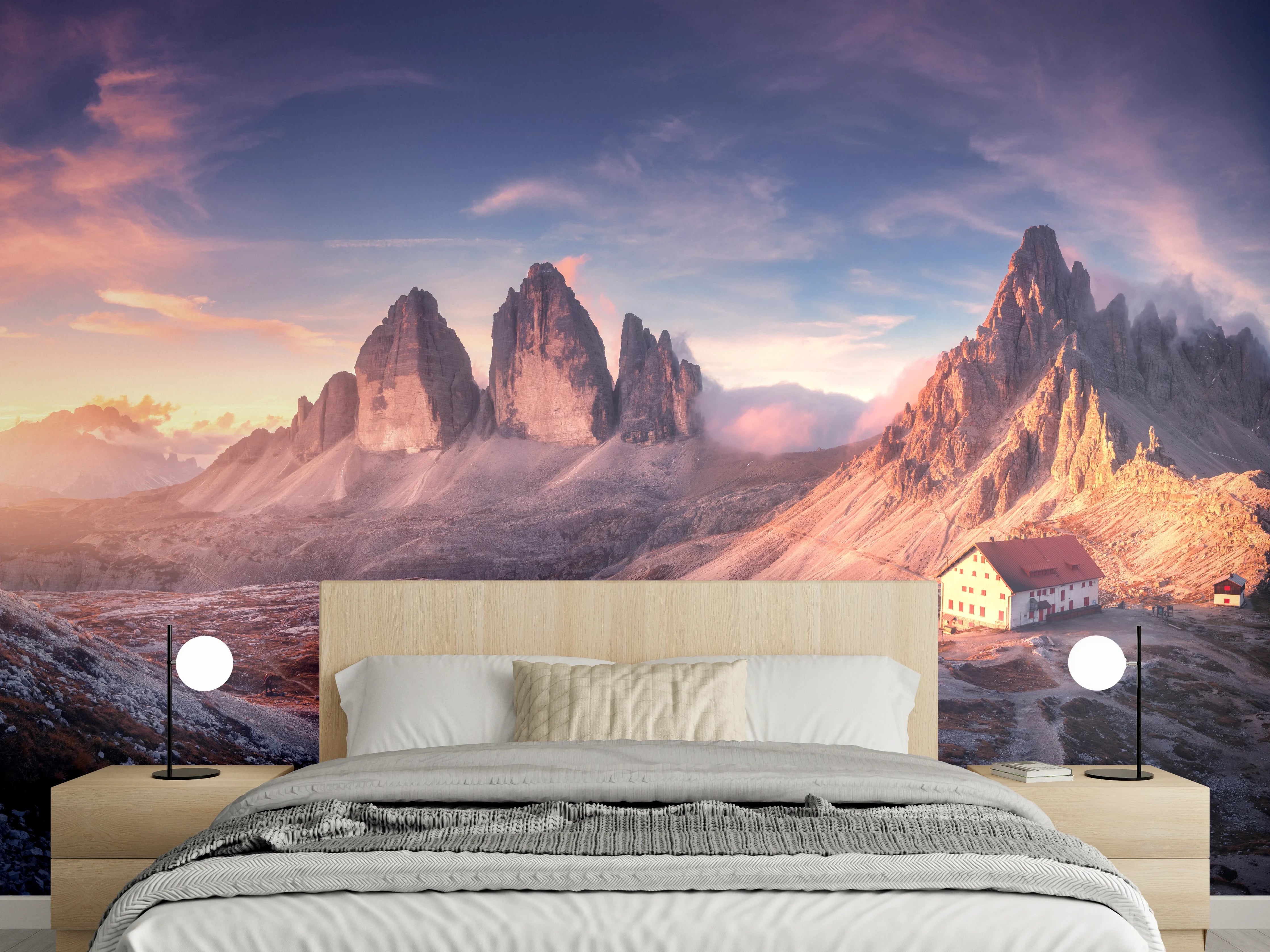 Wandverkleidung Schlafzimmer - Herbstlicher Blick auf ein Bergtal
