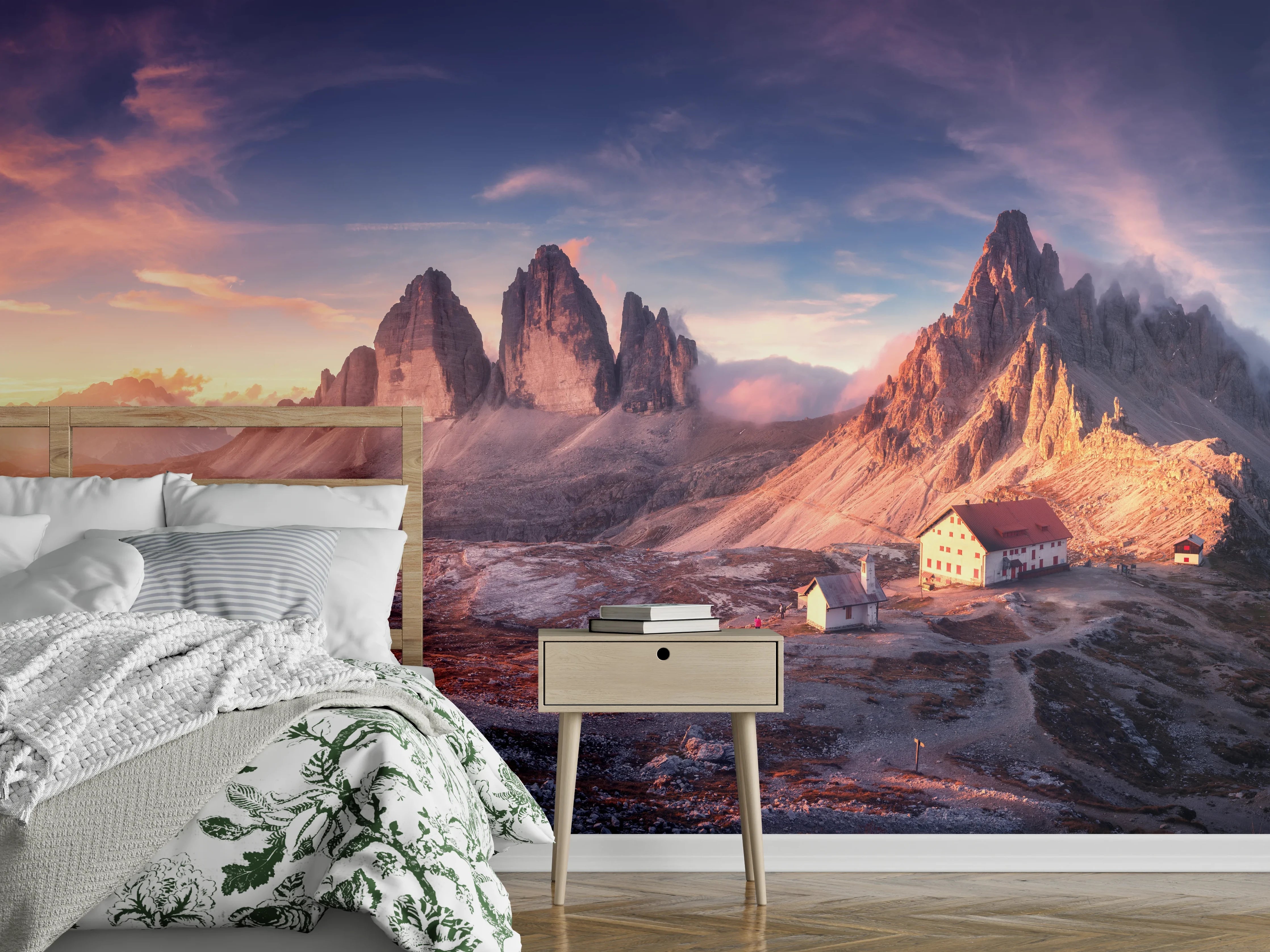 Wandverkleidung Schlafzimmer - Herbstlicher Blick auf ein Bergtal