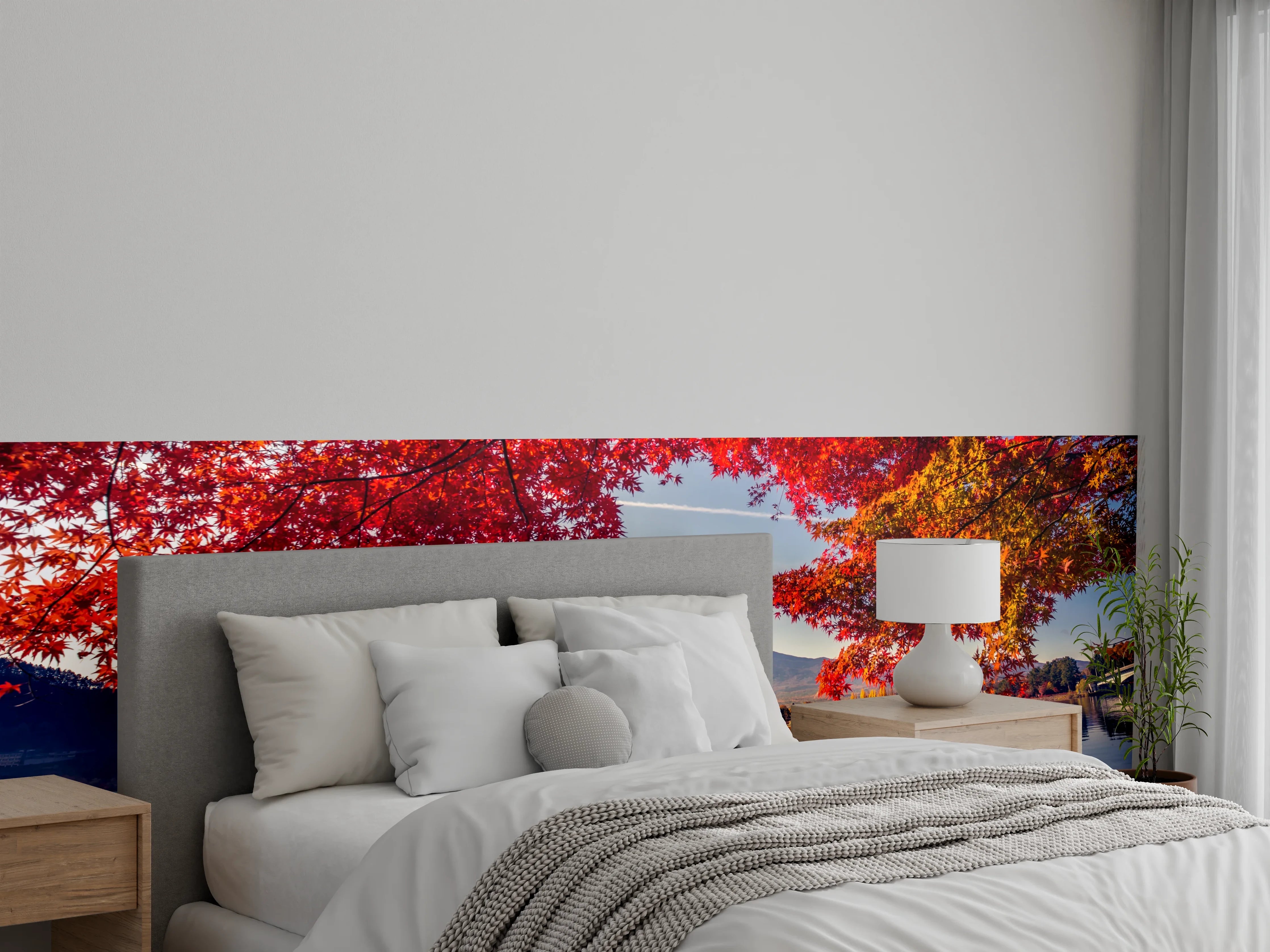 Wandverkleidung Schlafzimmer - Herbstpanorama am Fuji: Naturidylle genießen