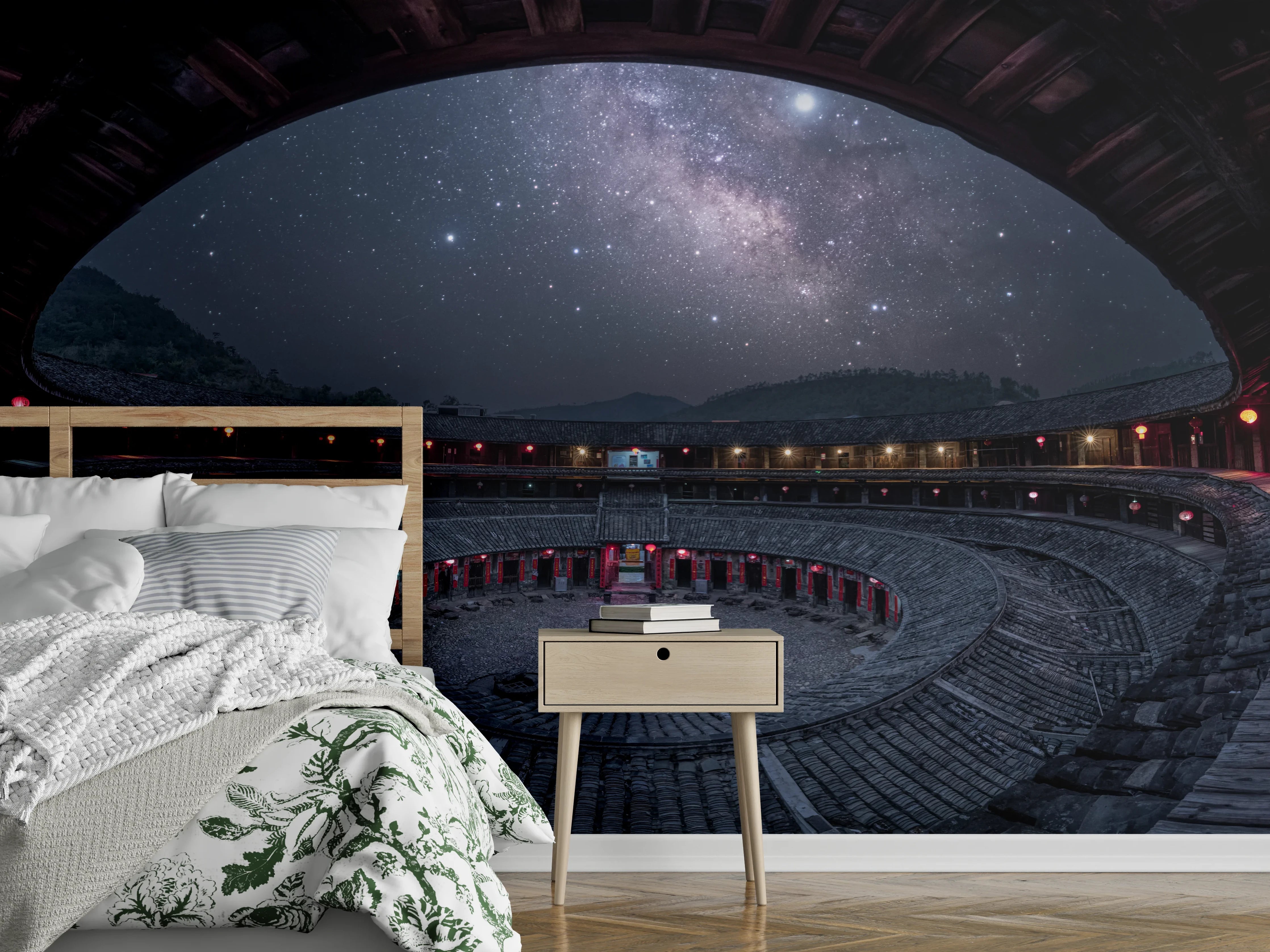 Wandverkleidung Schlafzimmer - Historischer Rundbau trifft Sternenhimmel