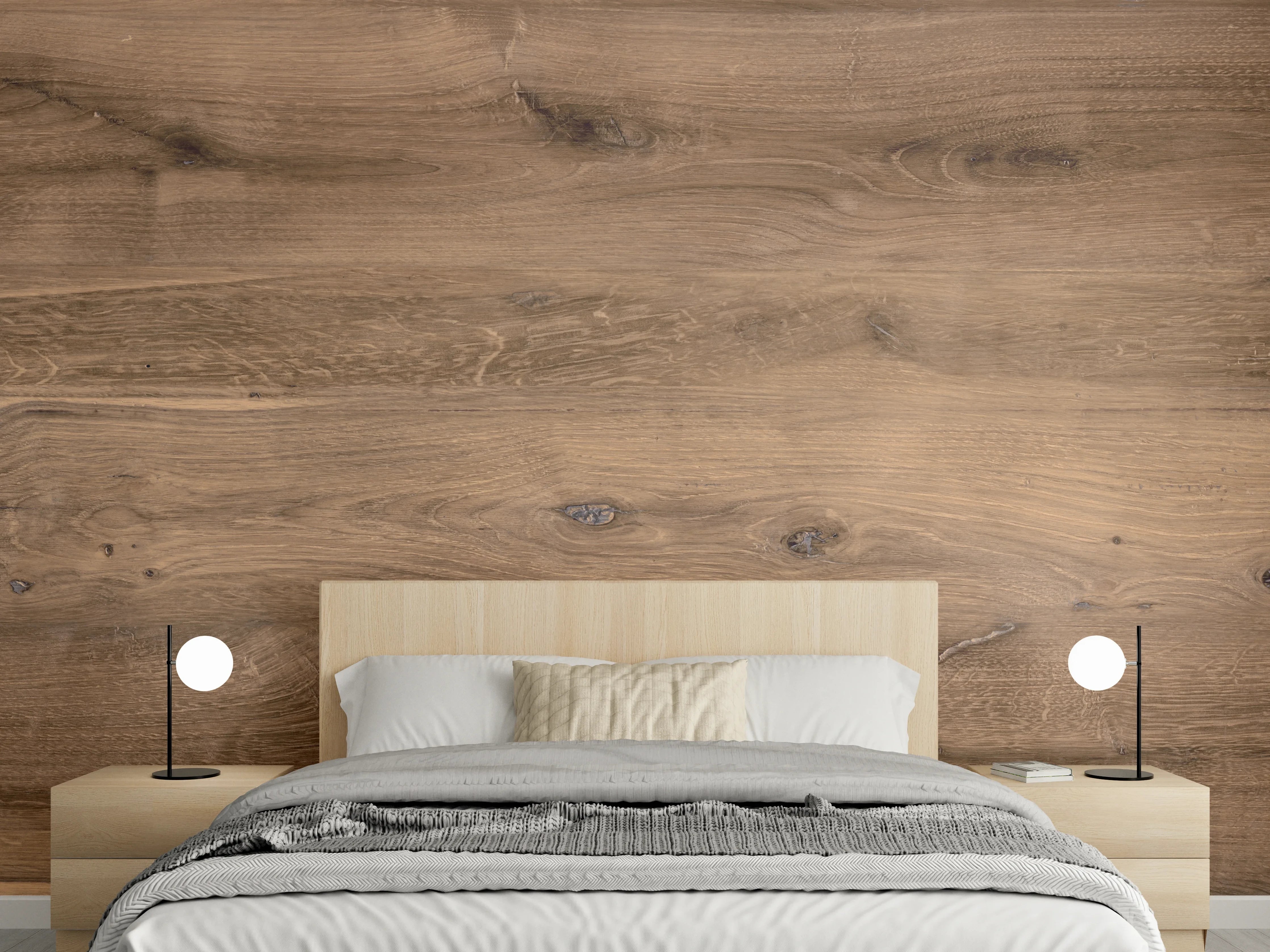 Wandverkleidung Schlafzimmer - Hölzernes Eichenholz-Brett 