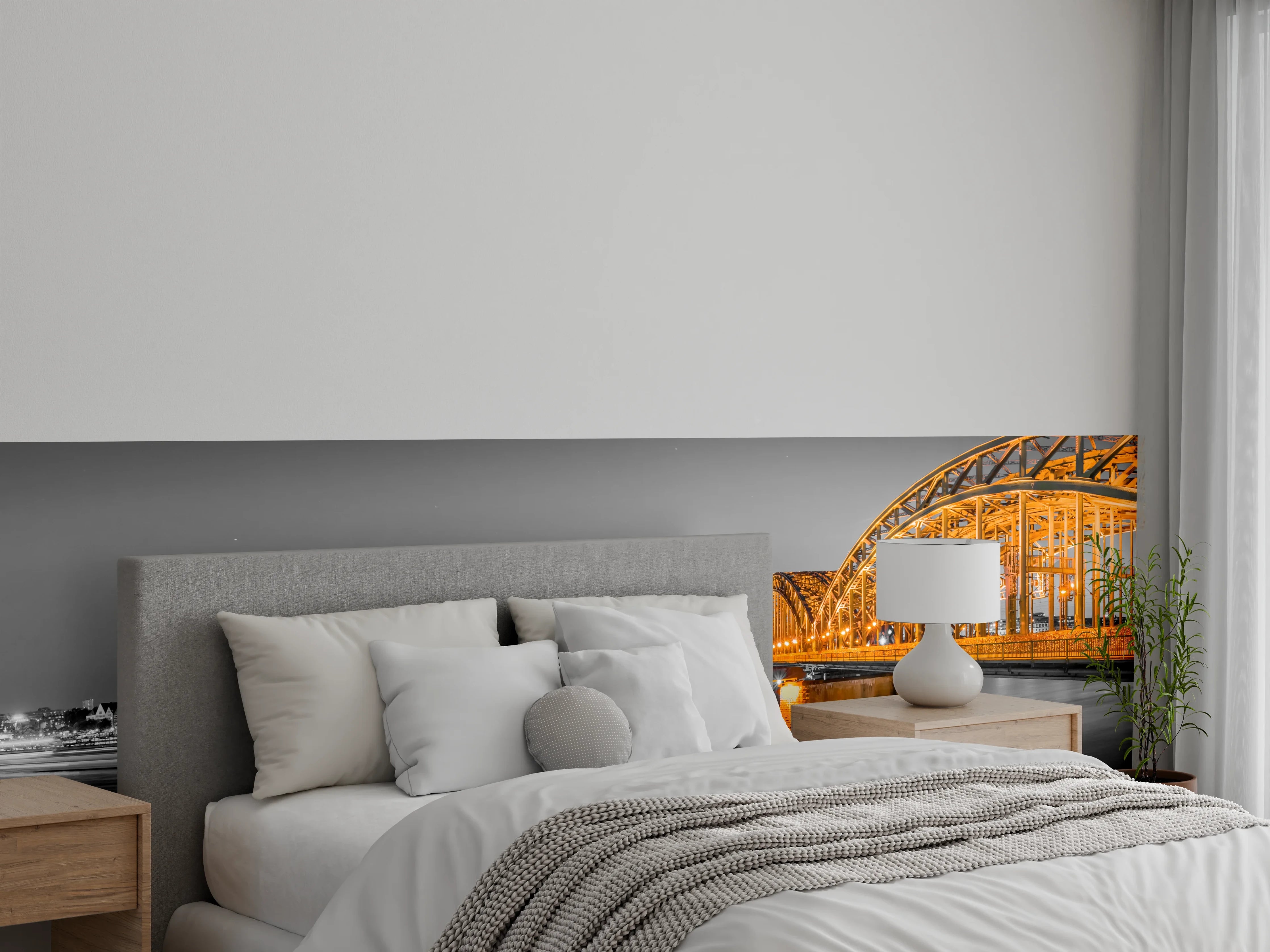 Wandverkleidung Schlafzimmer - Hohenzollernbrücke in Köln