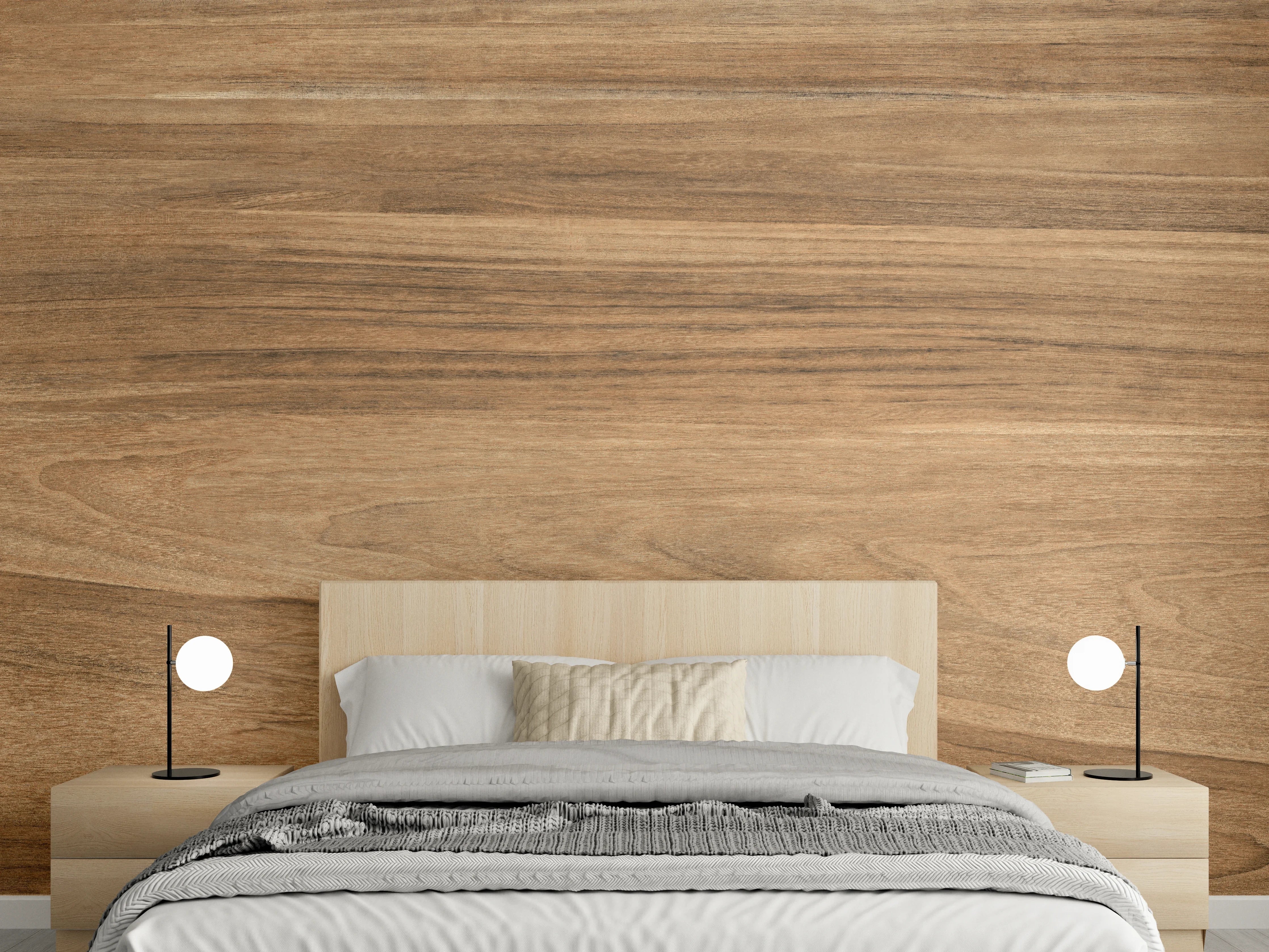 Wandverkleidung Schlafzimmer - Holz-Natur Muster