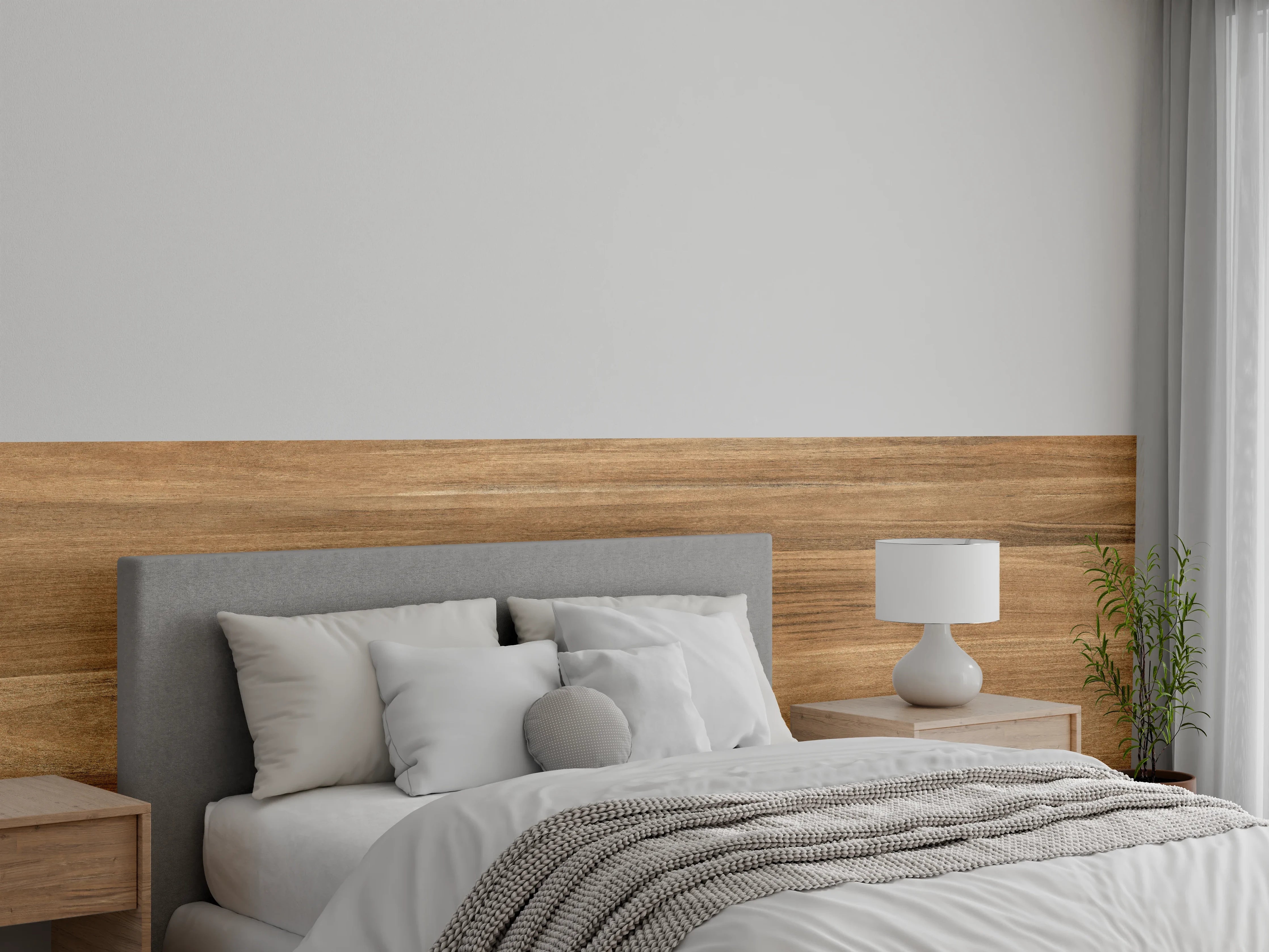 Wandverkleidung Schlafzimmer - Holz-Natur Muster