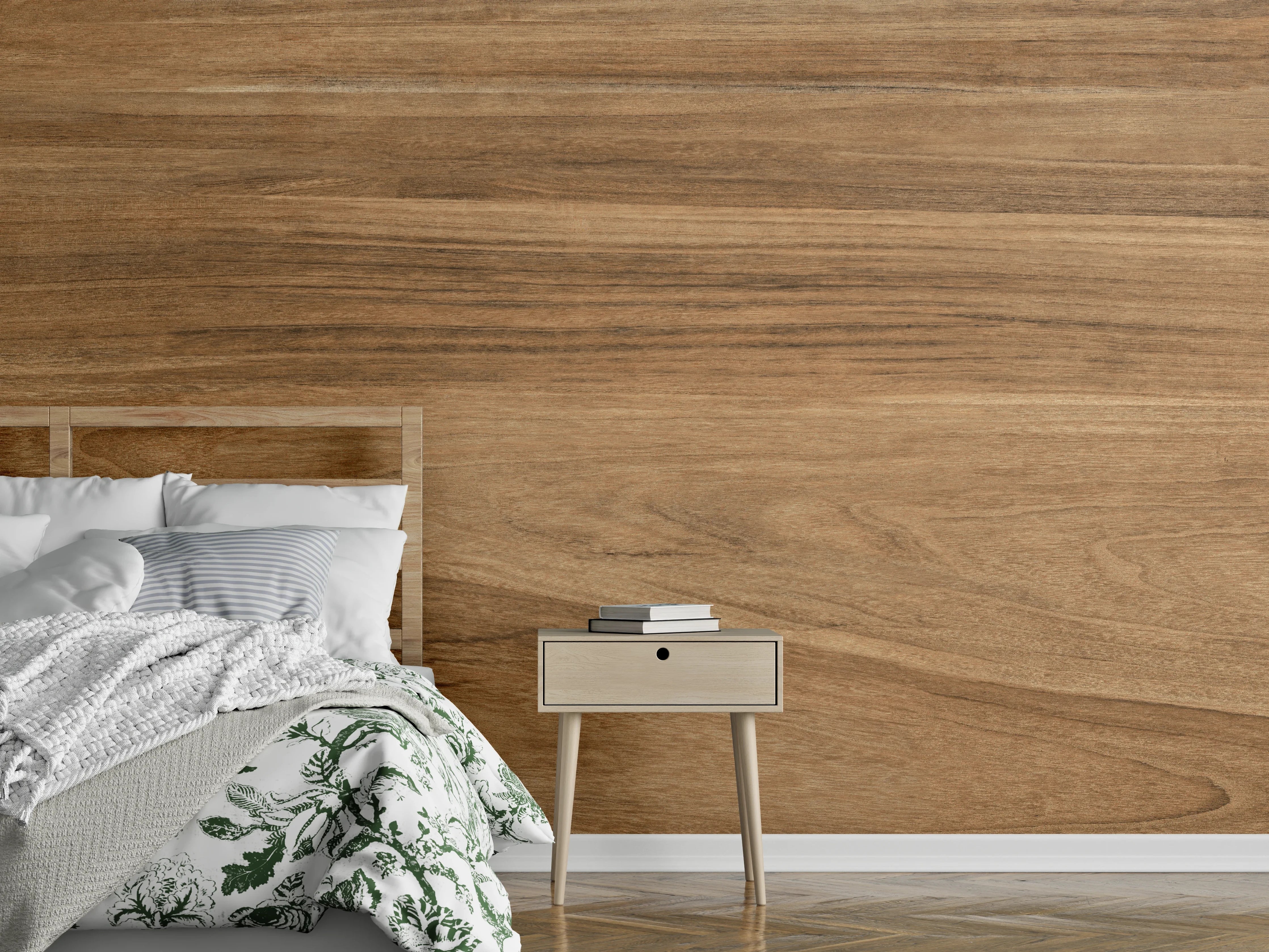 Wandverkleidung Schlafzimmer - Holz-Natur Muster