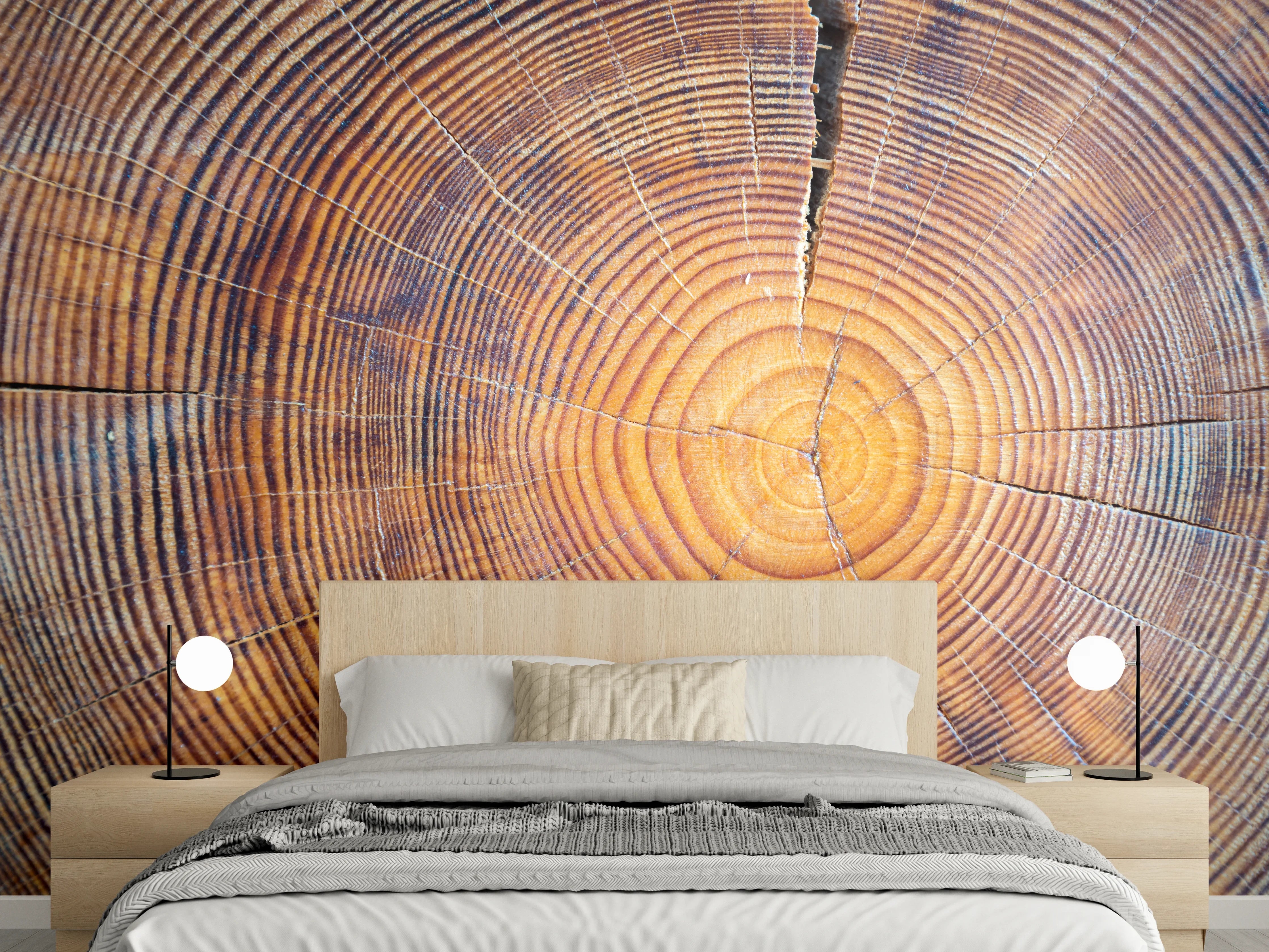 Wandverkleidung Schlafzimmer - Holzmaserung Natur nah Detailfoto