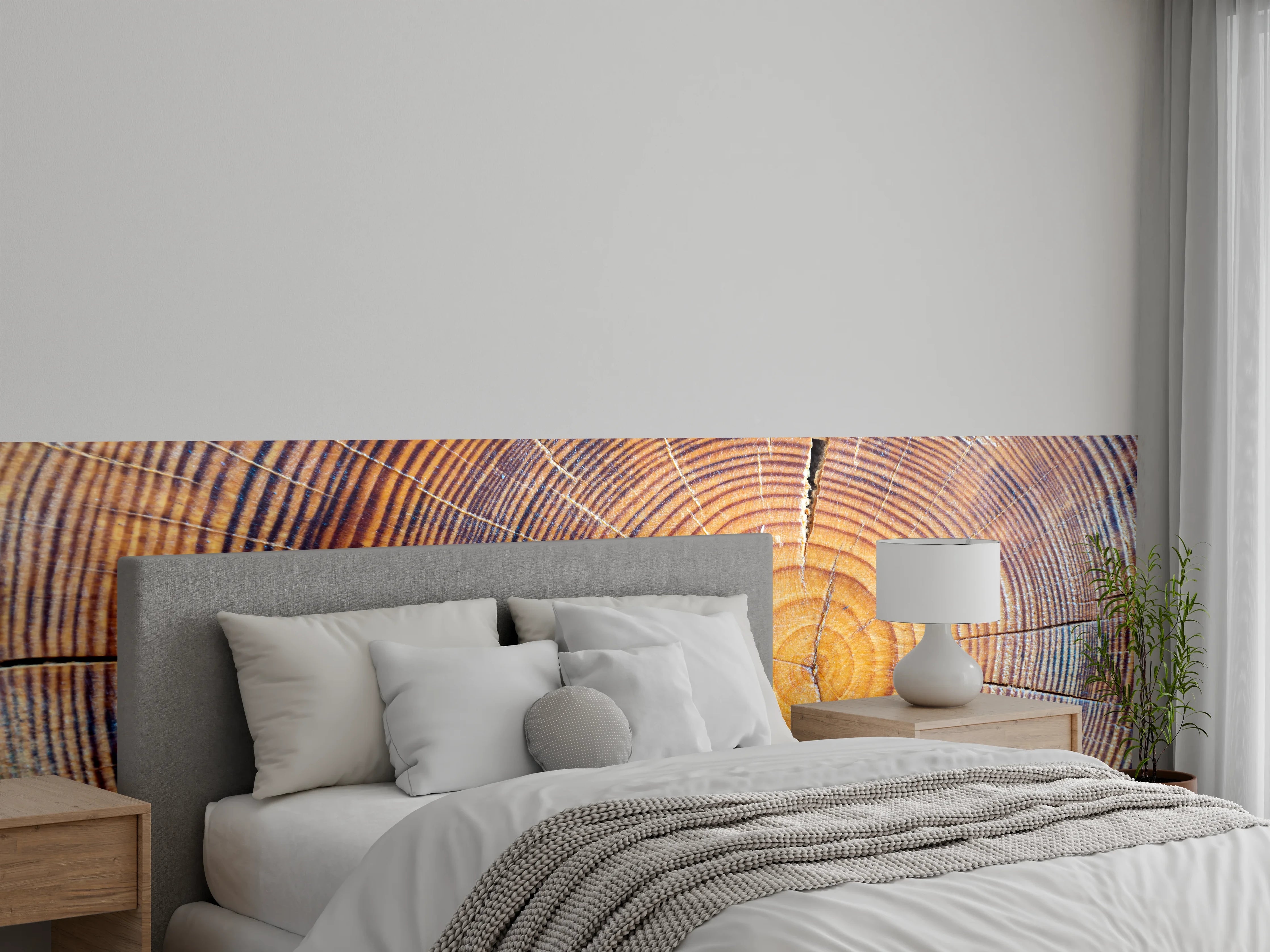 Wandverkleidung Schlafzimmer - Holzmaserung Natur nah Detailfoto