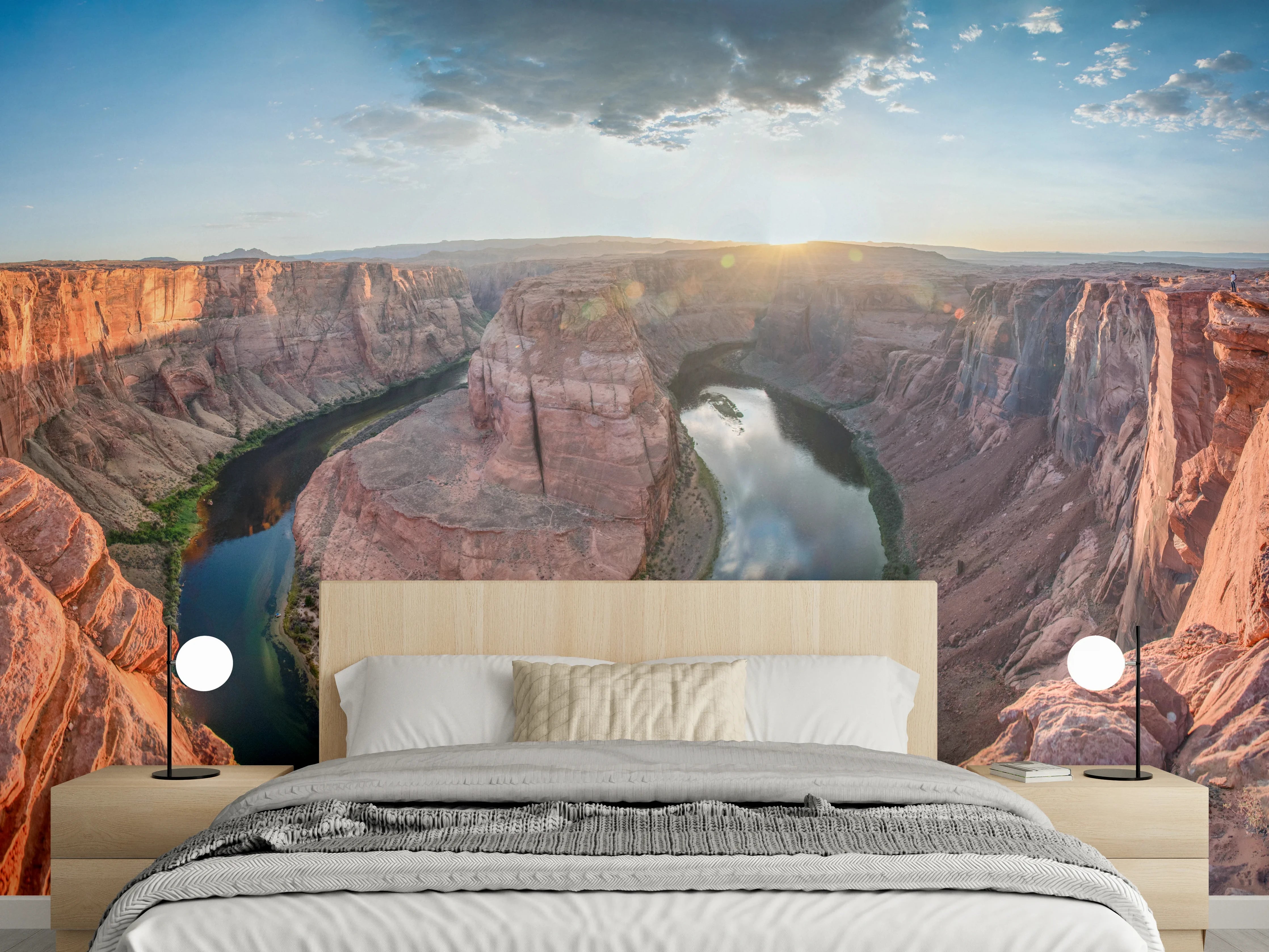 Wandverkleidung Schlafzimmer - Horseshoe Bend Sonnenuntergang