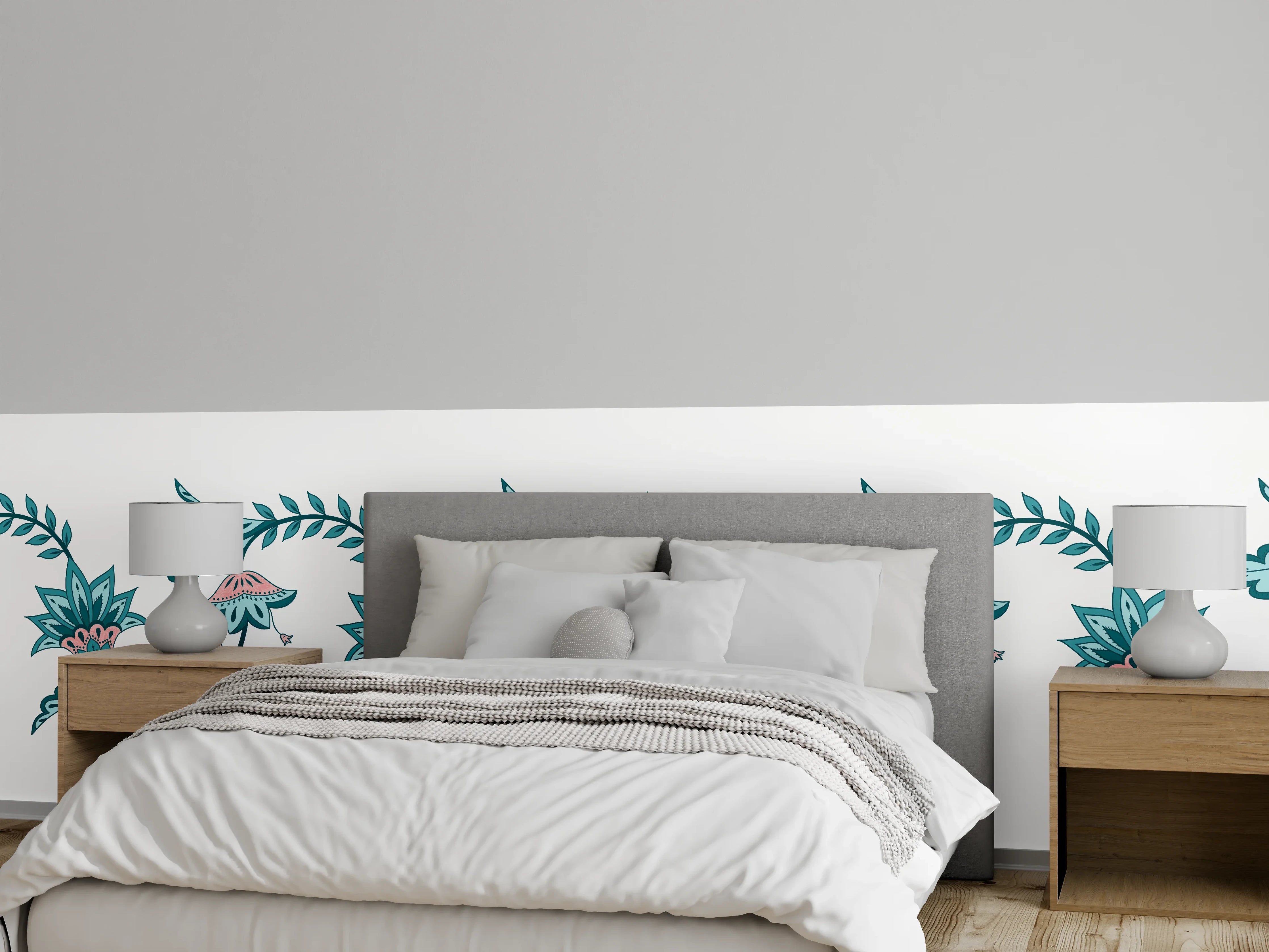 Wandverkleidung Schlafzimmer - Indisches Paisley Batik Muster