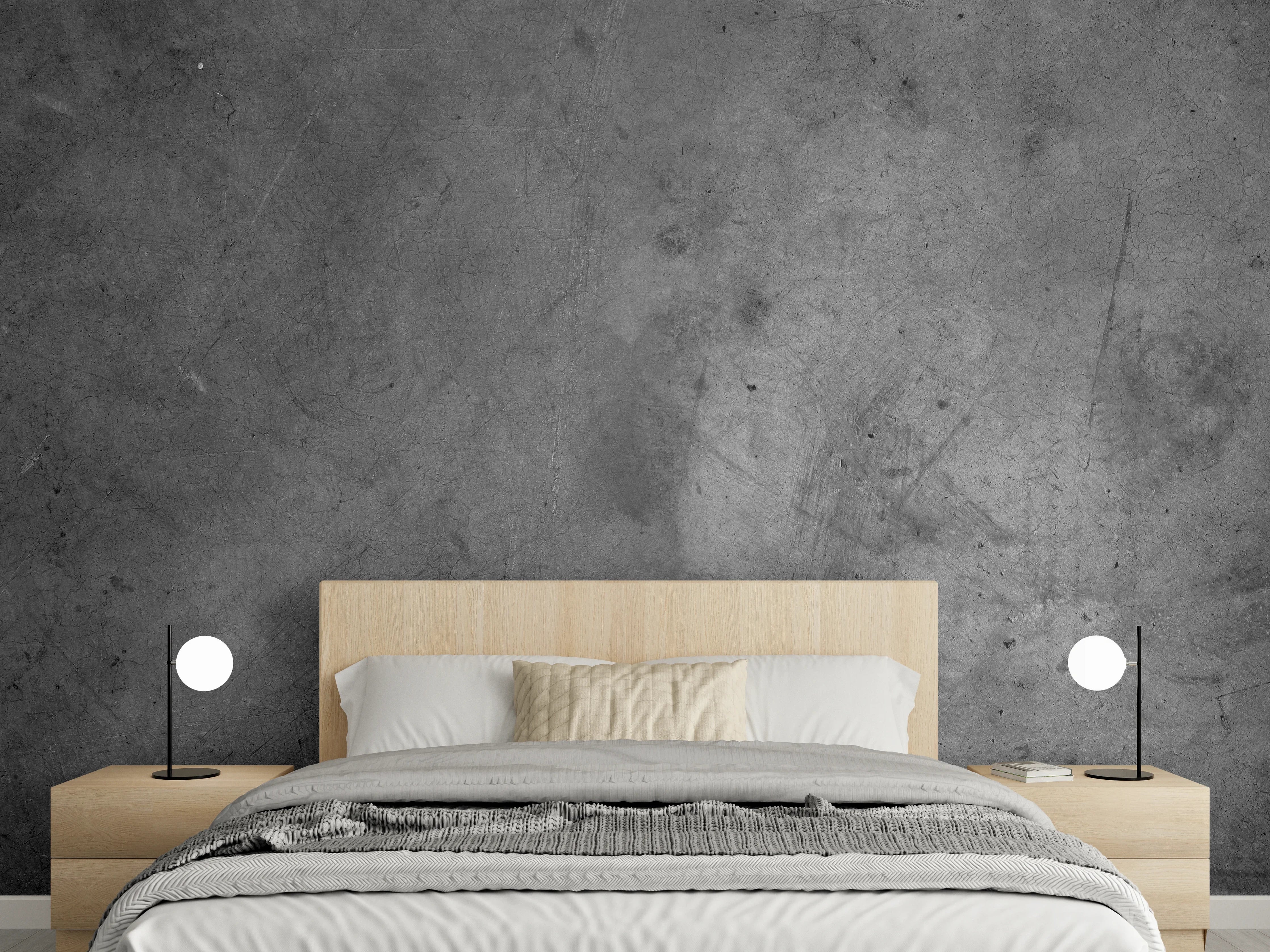 Wandverkleidung Schlafzimmer - Industrial Betonoptik Wanddekor Grau