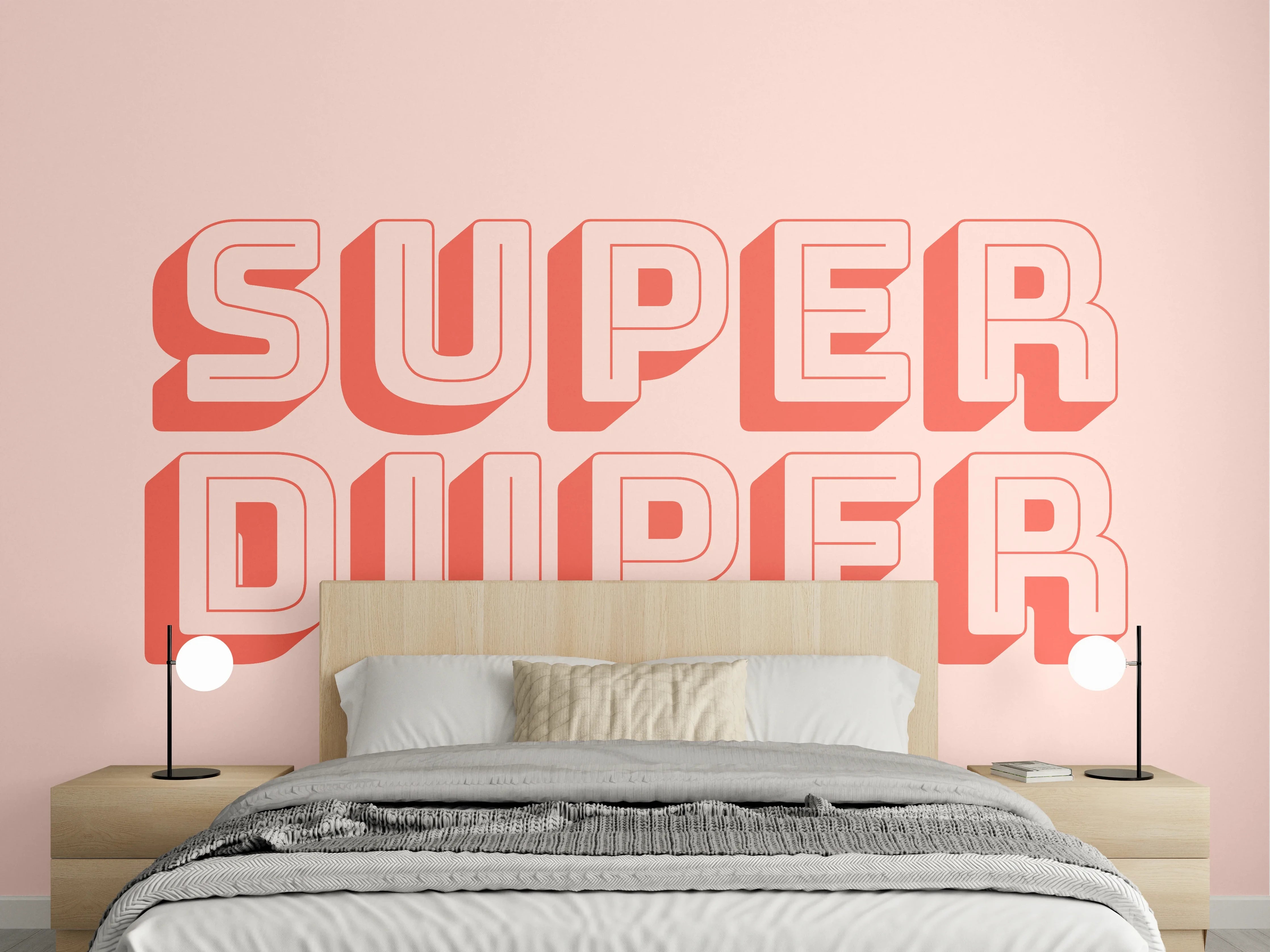 Wandverkleidung Schlafzimmer - Inspirations-Slogan Pink-Weiß