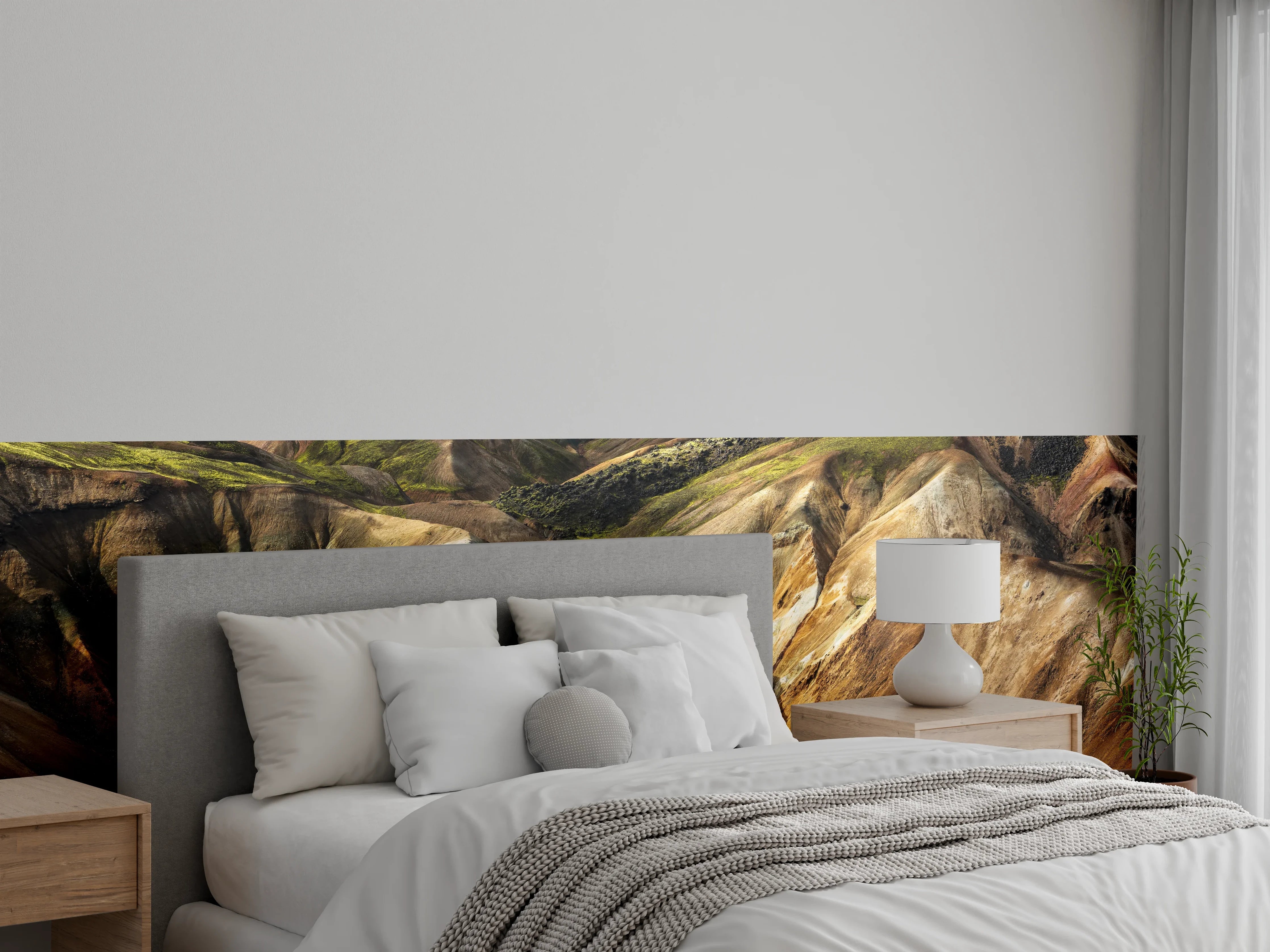 Wandverkleidung Schlafzimmer - Island Berge Farbenpracht Naturposter