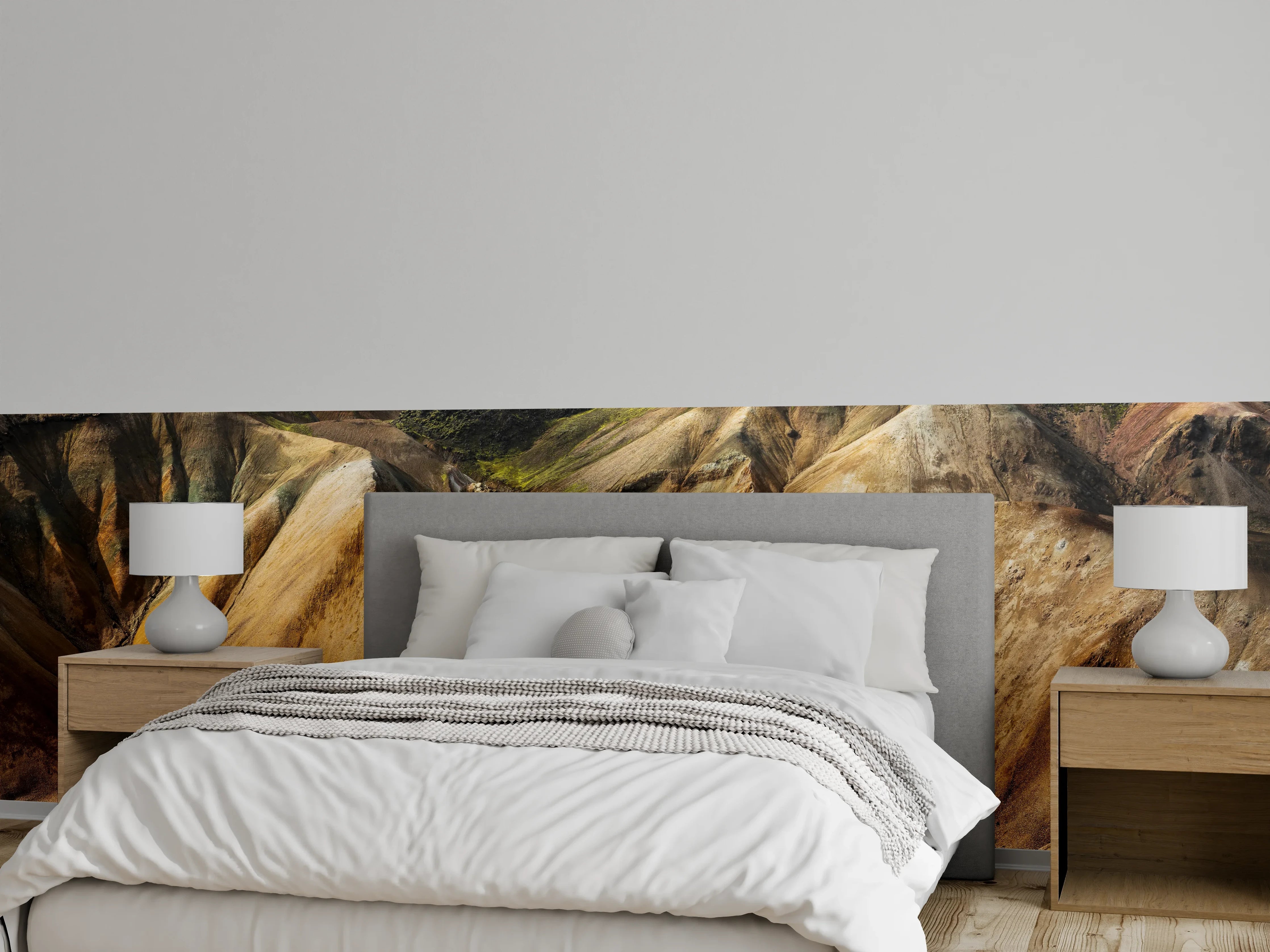 Wandverkleidung Schlafzimmer - Island Berge Farbenpracht Naturposter