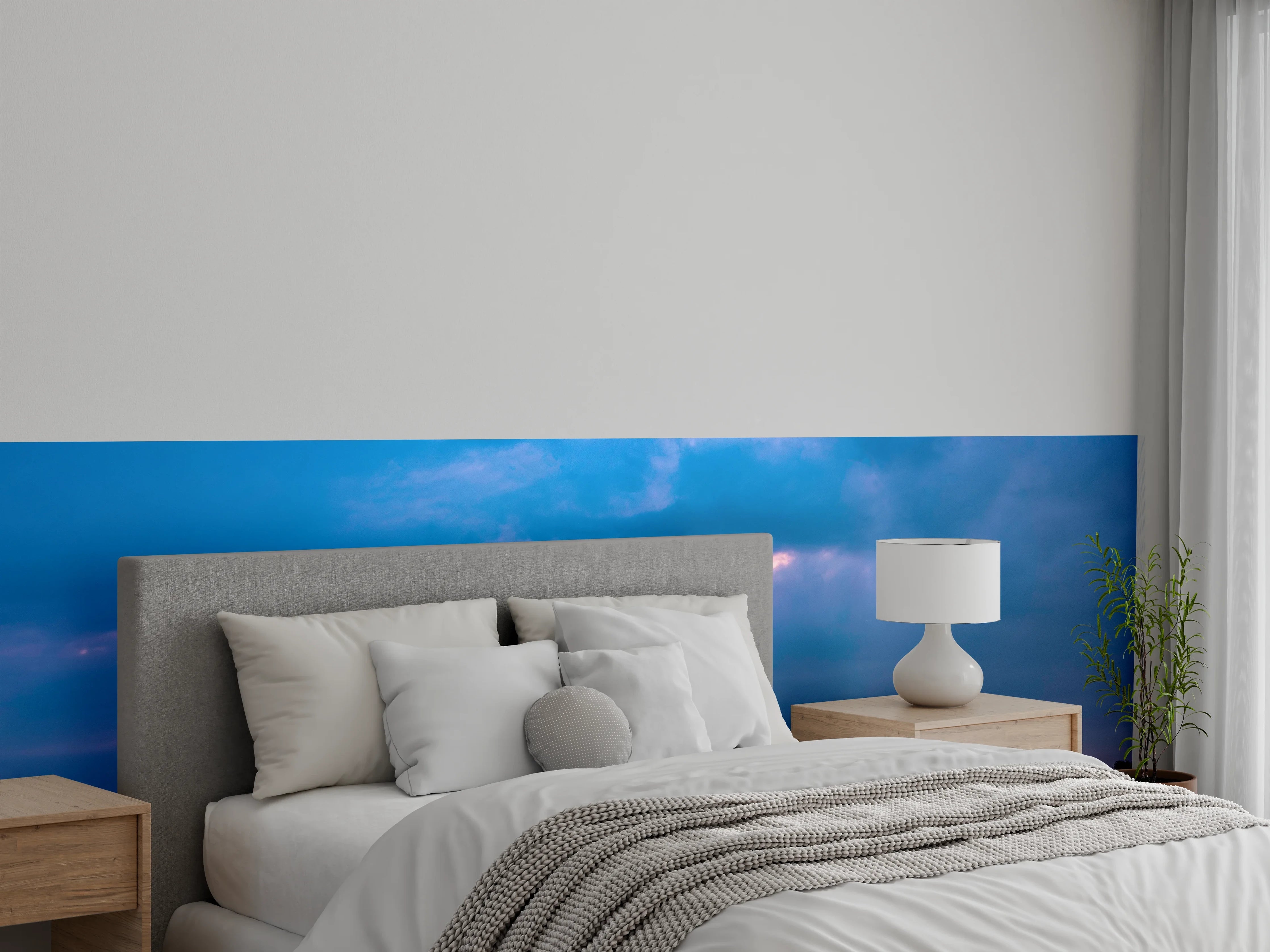 Wandverkleidung Schlafzimmer - Istanbul Skyline Blau-Gold