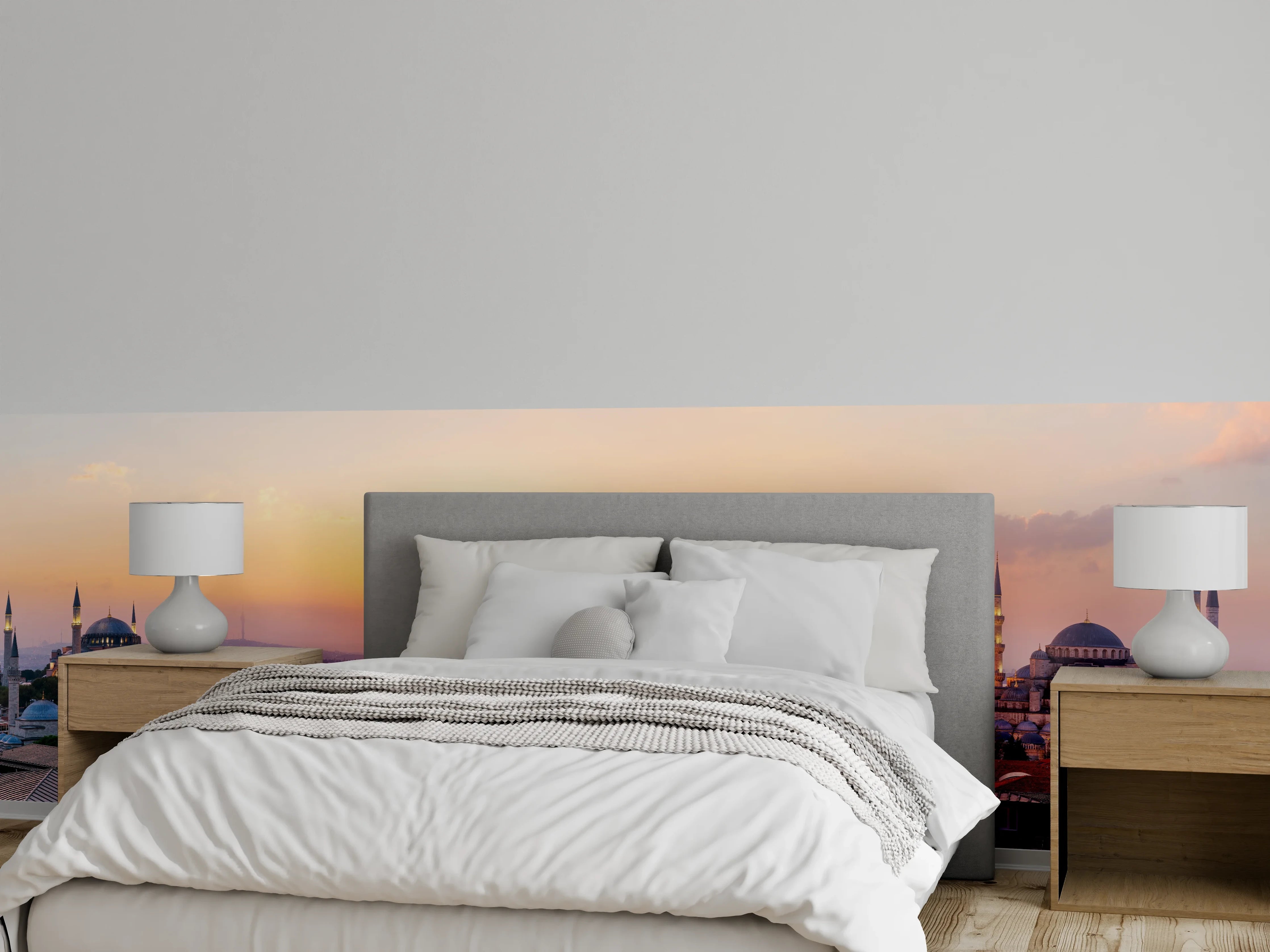 Wandverkleidung Schlafzimmer - Istanbul Skyline bei Sonnenuntergang