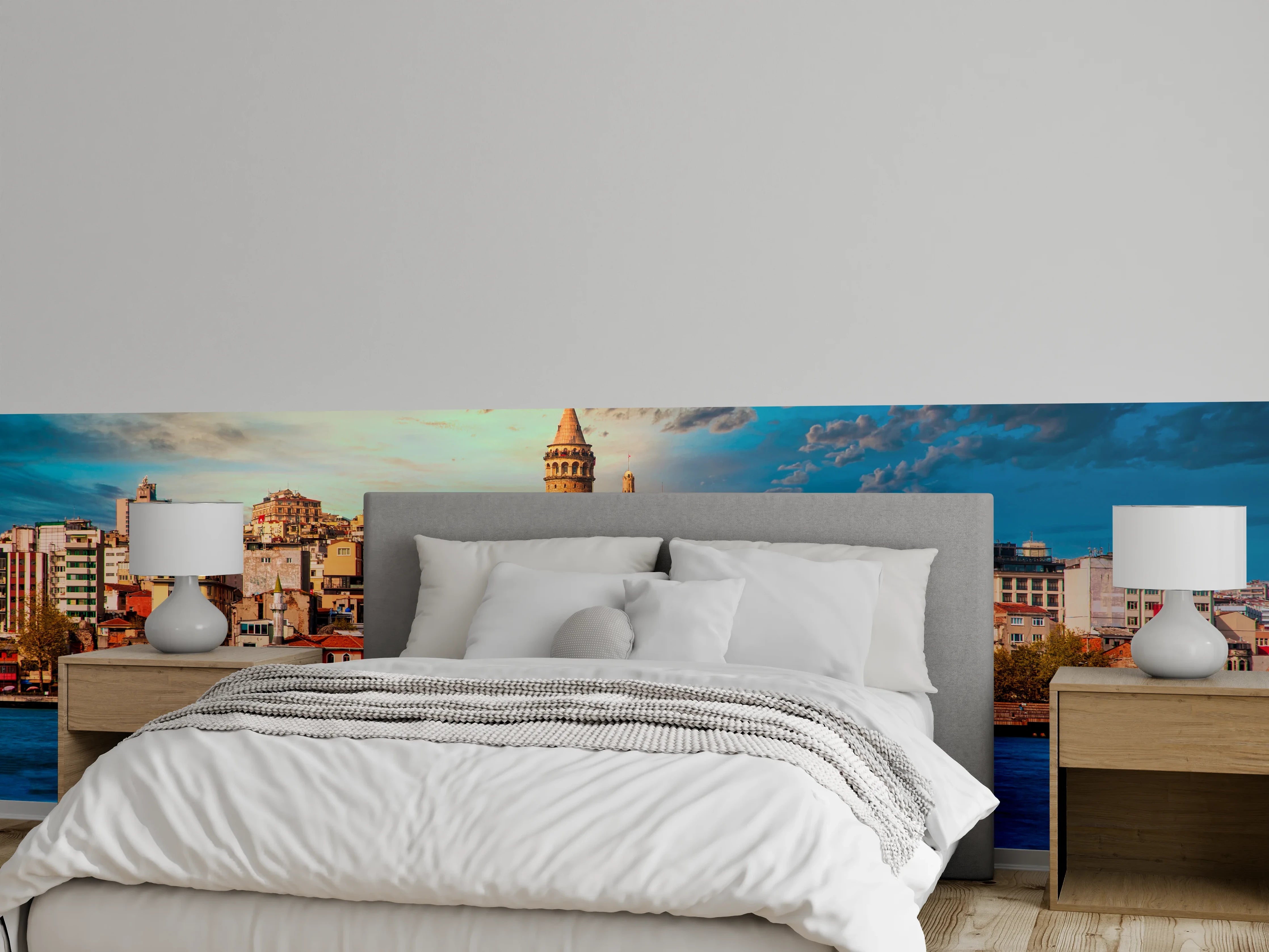 Wandverkleidung Schlafzimmer - Istanbul Skyline mit Galataturm Panorama