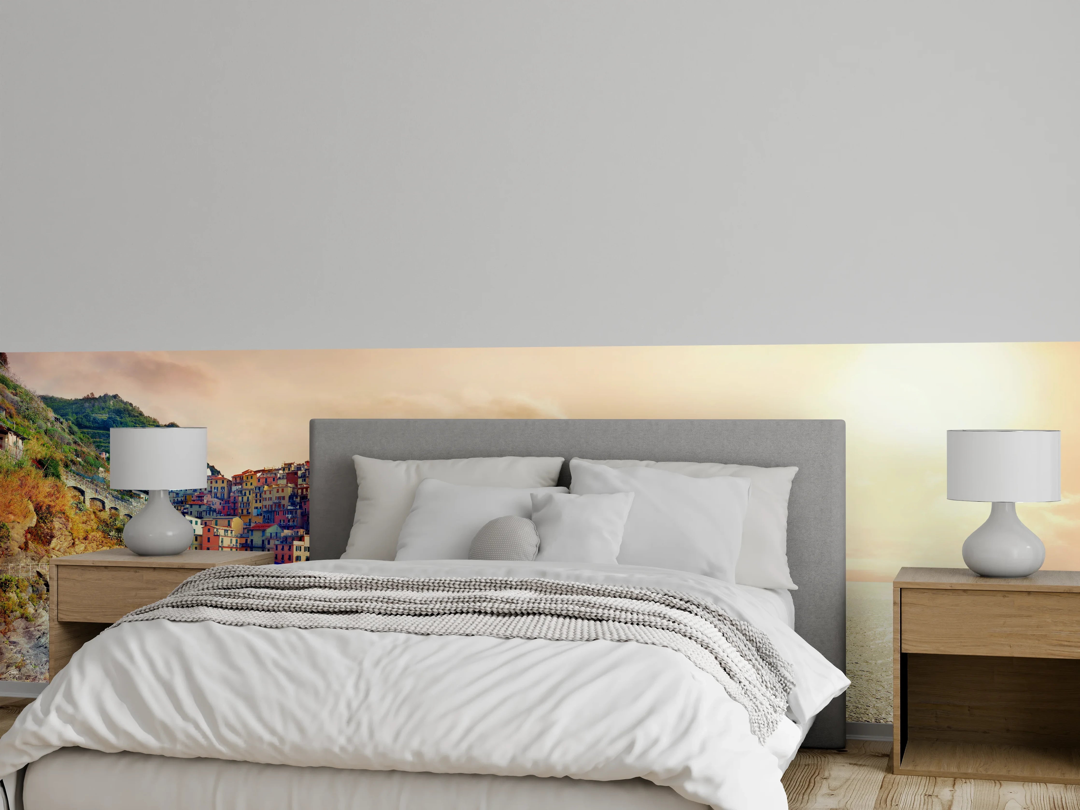 Wandverkleidung Schlafzimmer - Italienische Küste Sonnenuntergang