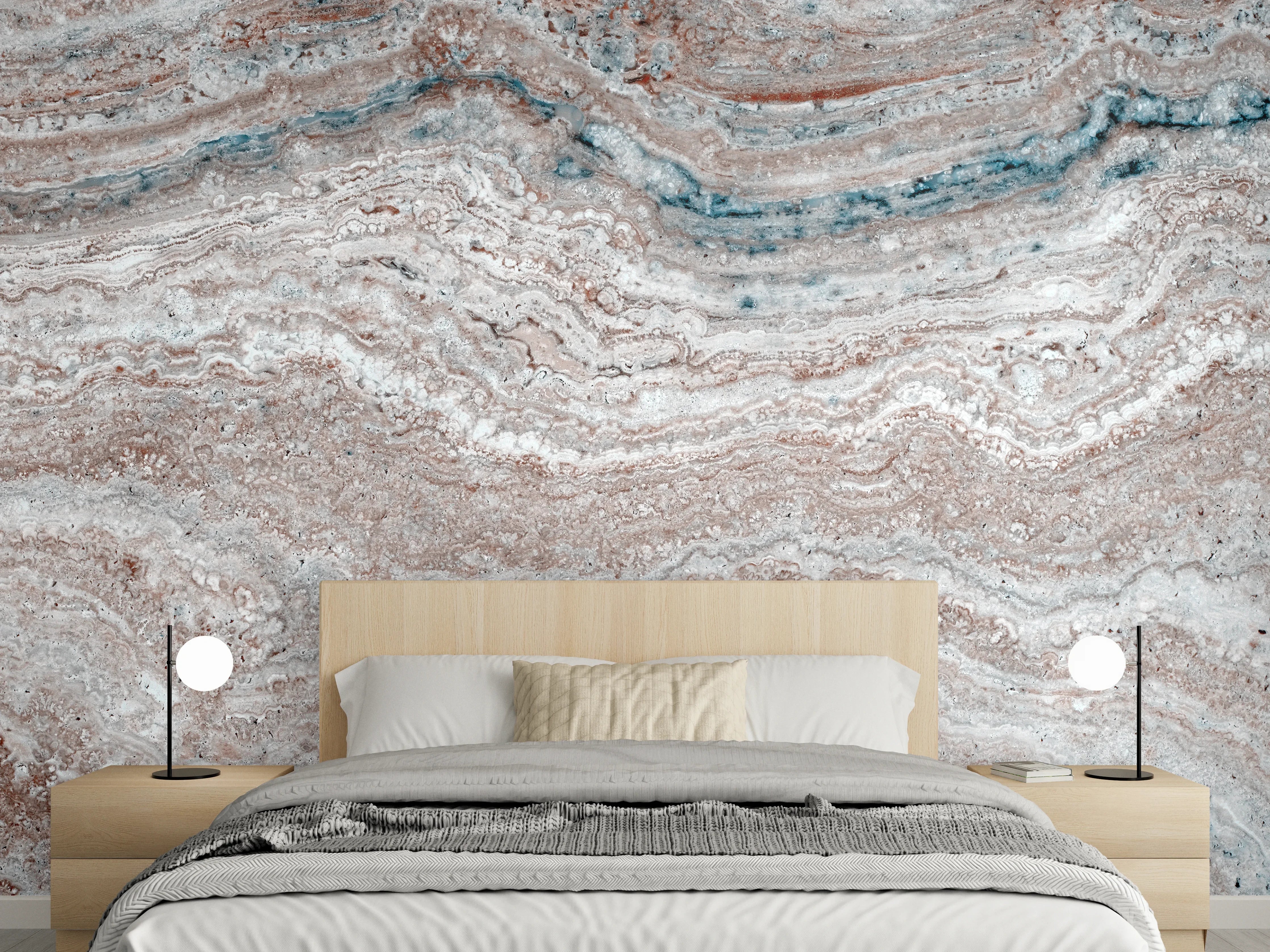 Wandverkleidung Schlafzimmer - Italienischer Marmortextur