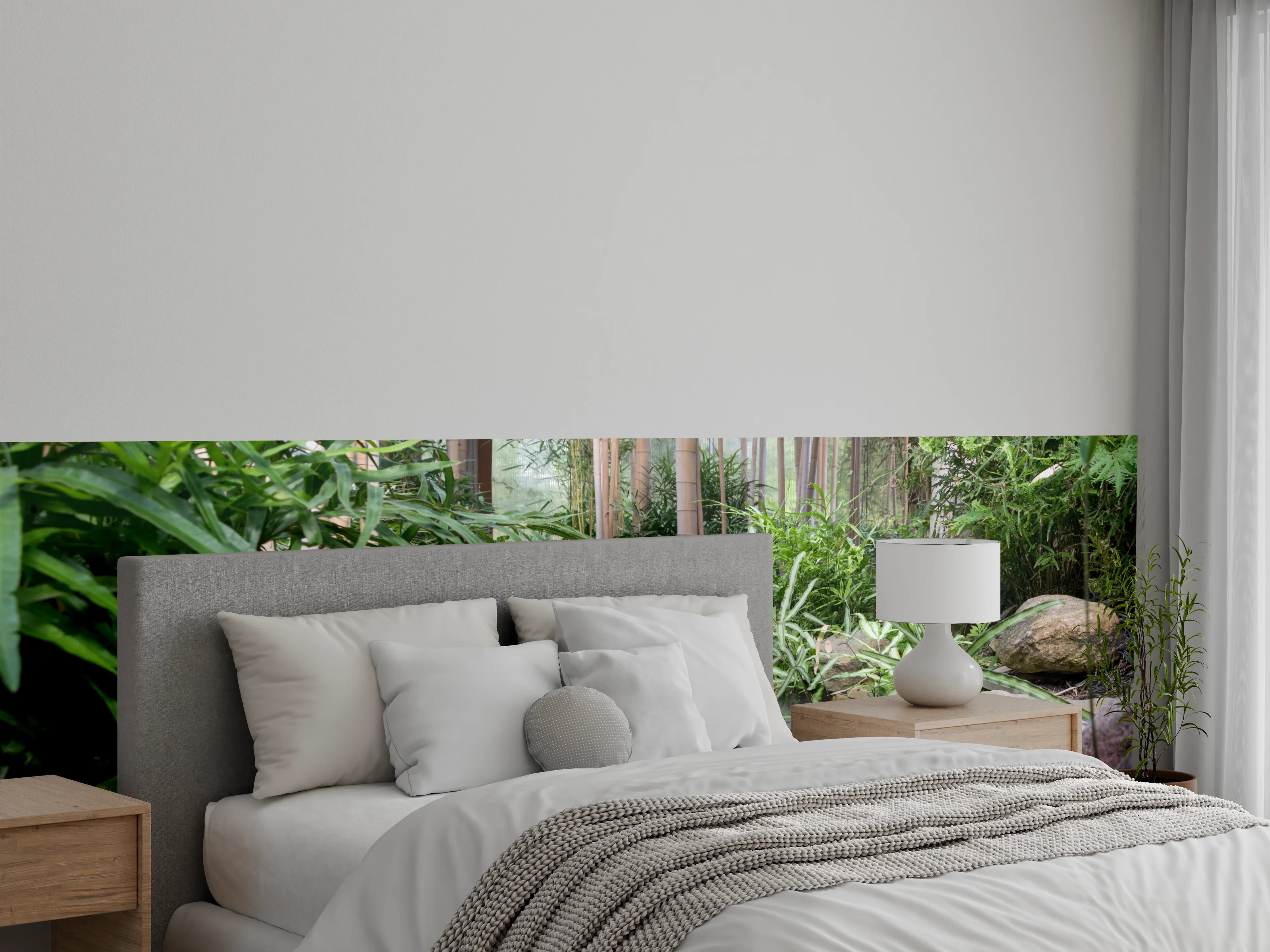 Wandverkleidung Schlafzimmer - Japanischer Zen-Garten mit Seerosenteich