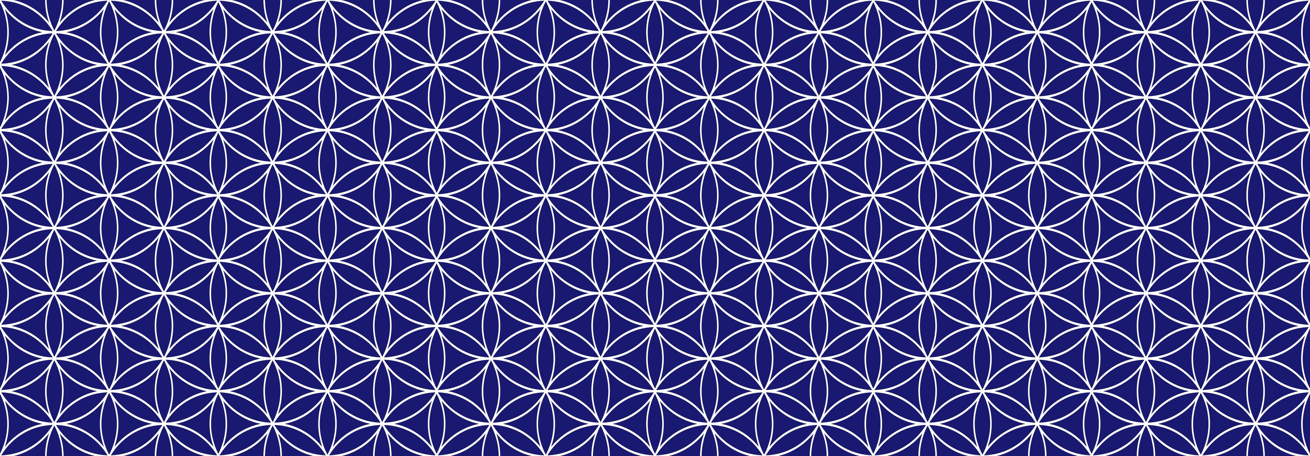 Wandverkleidung Schlafzimmer-Japanisches geometrisches Muster Weiß-Blau
