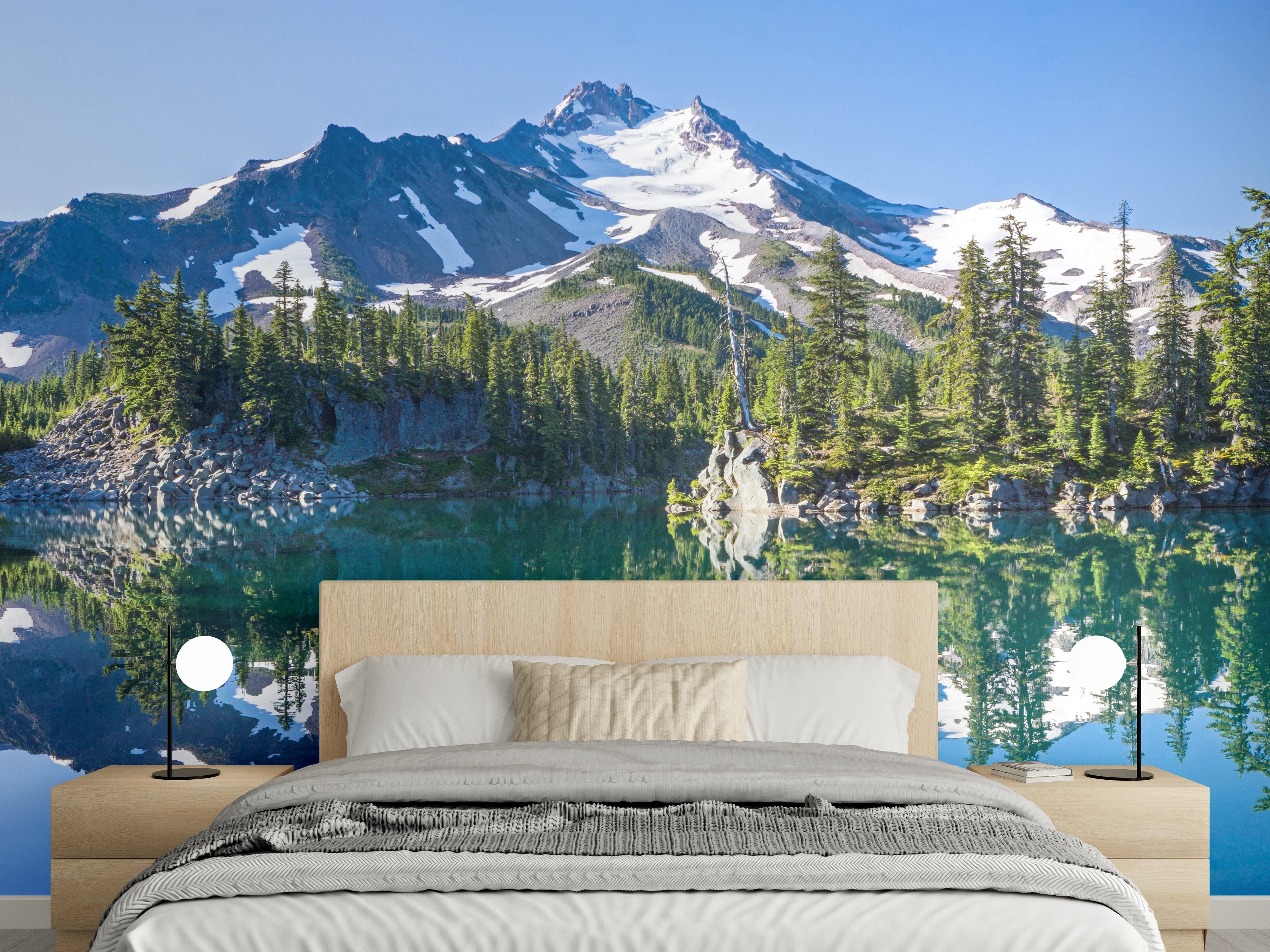 Wandverkleidung Schlafzimmer - Jefferson Park spiegelnd im Morgenlicht