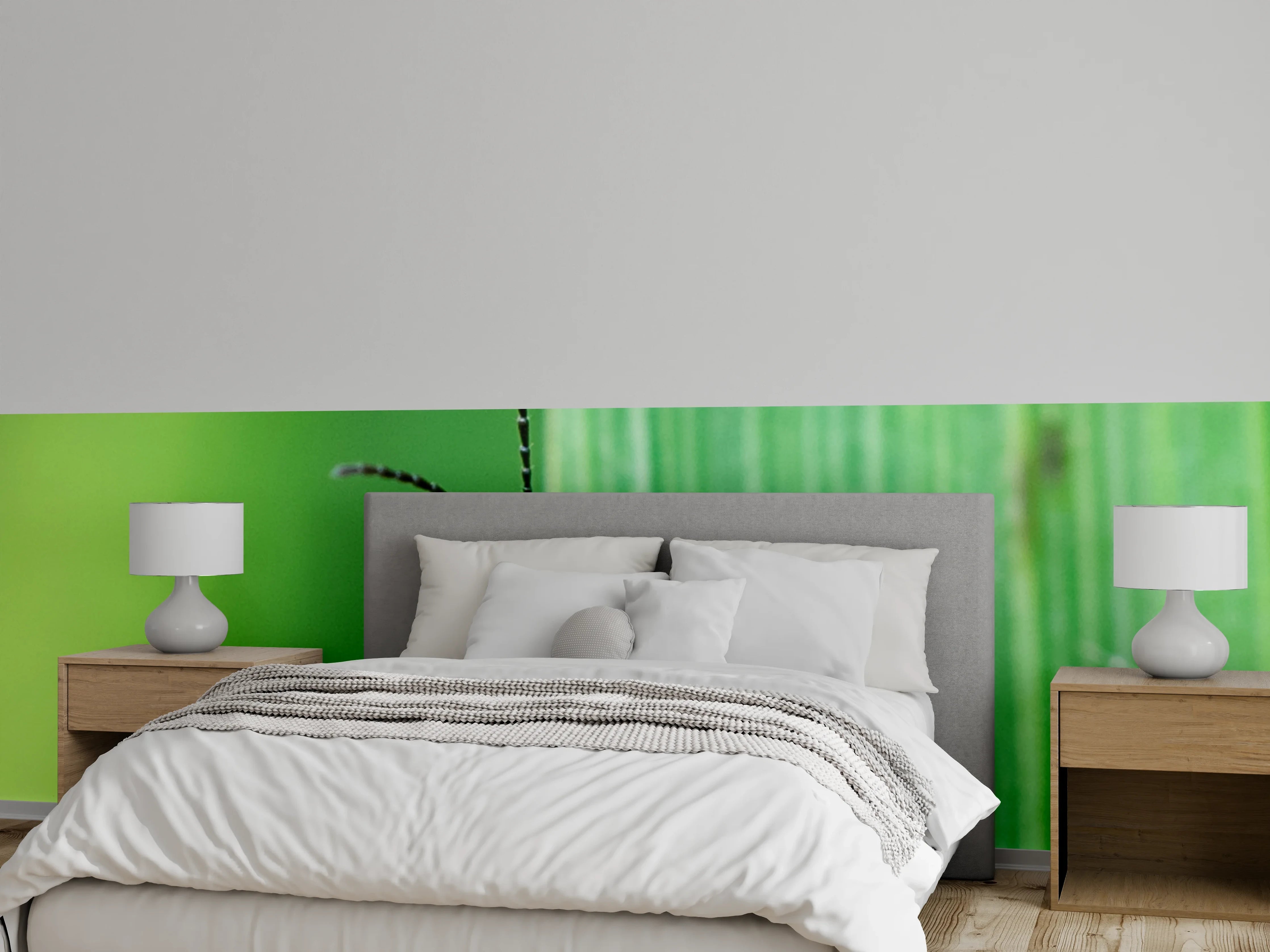 Wandverkleidung Schlafzimmer - Käfer auf Blatt