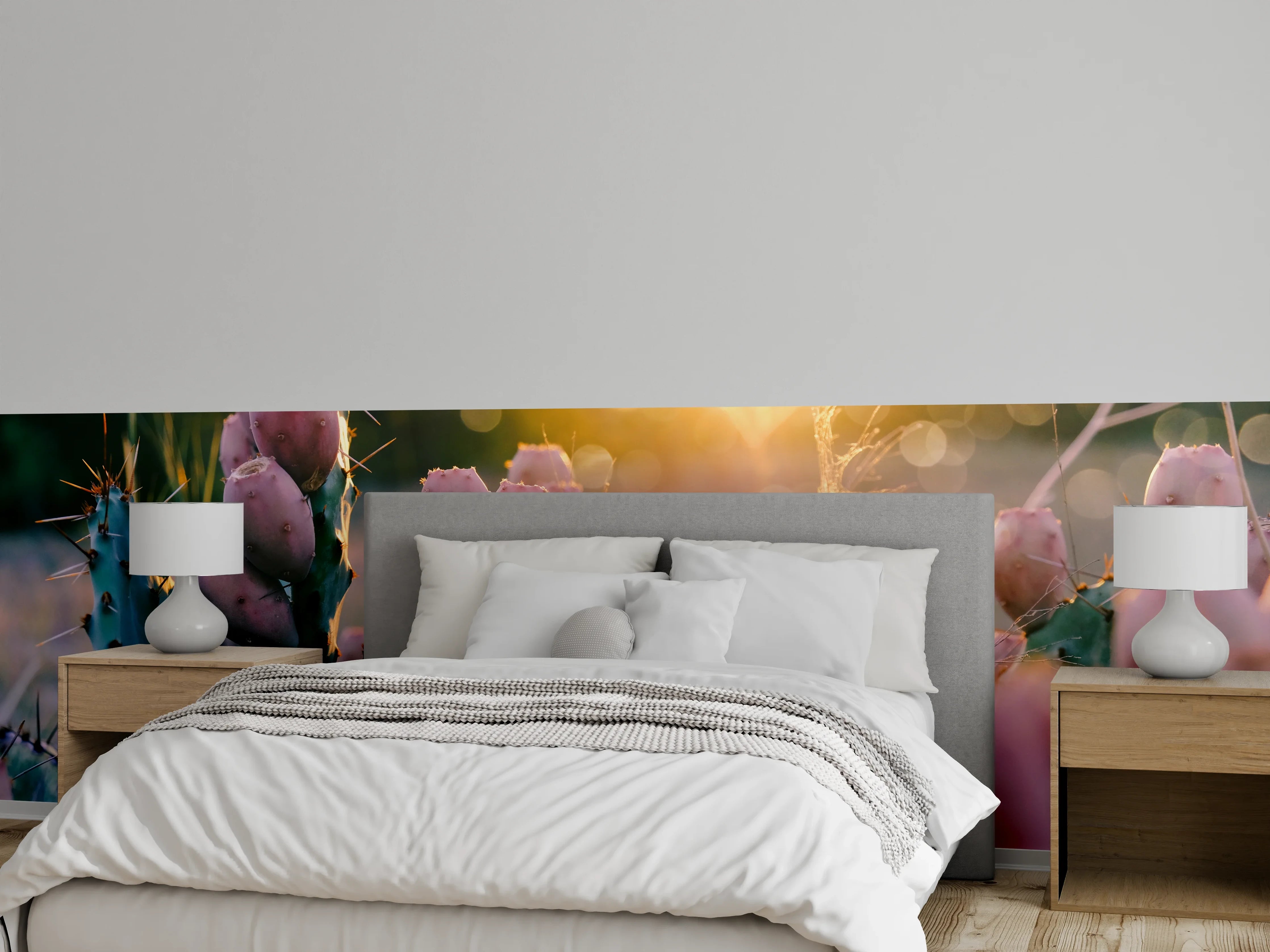 Wandverkleidung Schlafzimmer - Kaktus im Sonnenuntergang – Naturbild