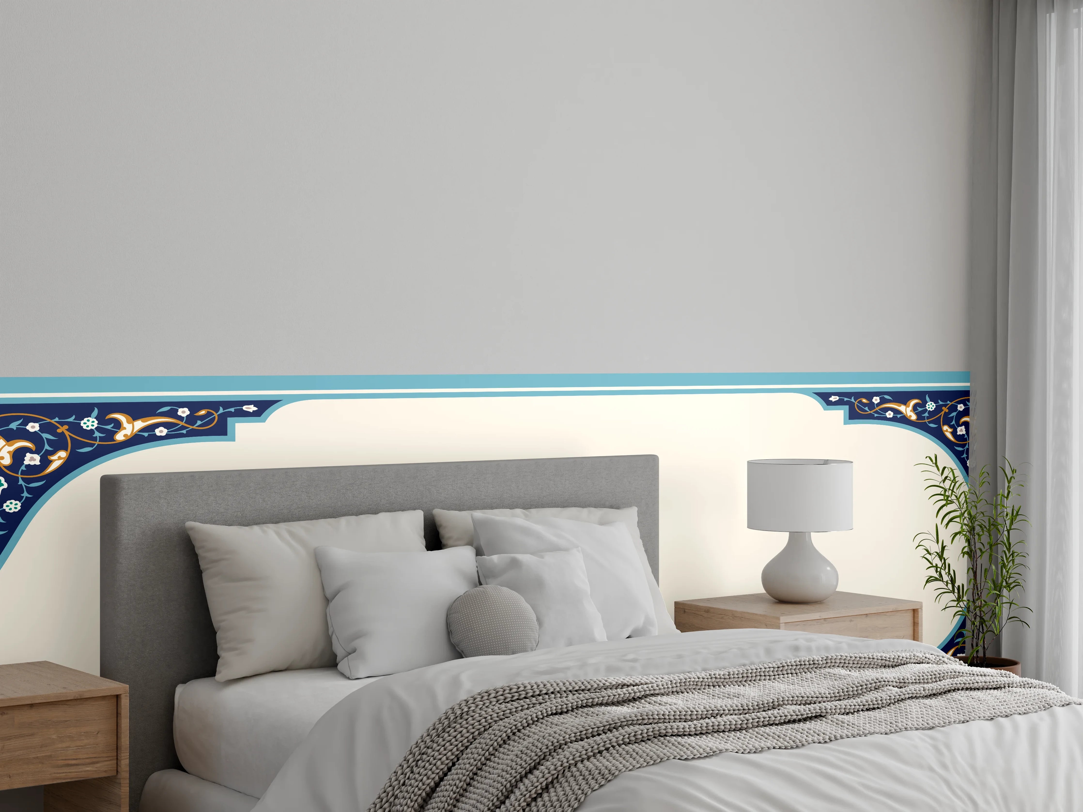 Wandverkleidung Schlafzimmer - Kalligraphie Platzhalter