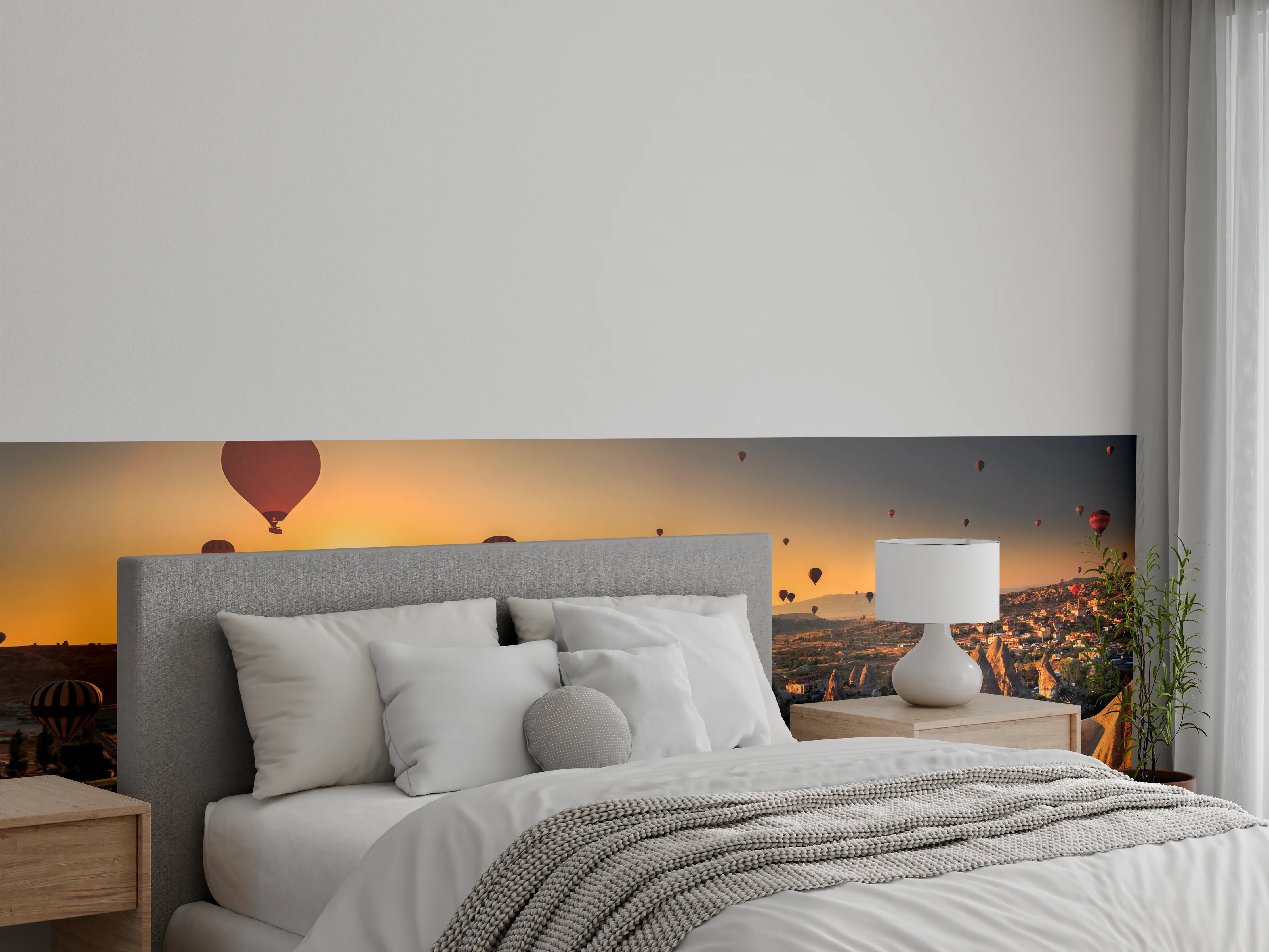 Wandverkleidung Schlafzimmer - Kappadokien Ballonfahrt Panorama Sonnenaufgang