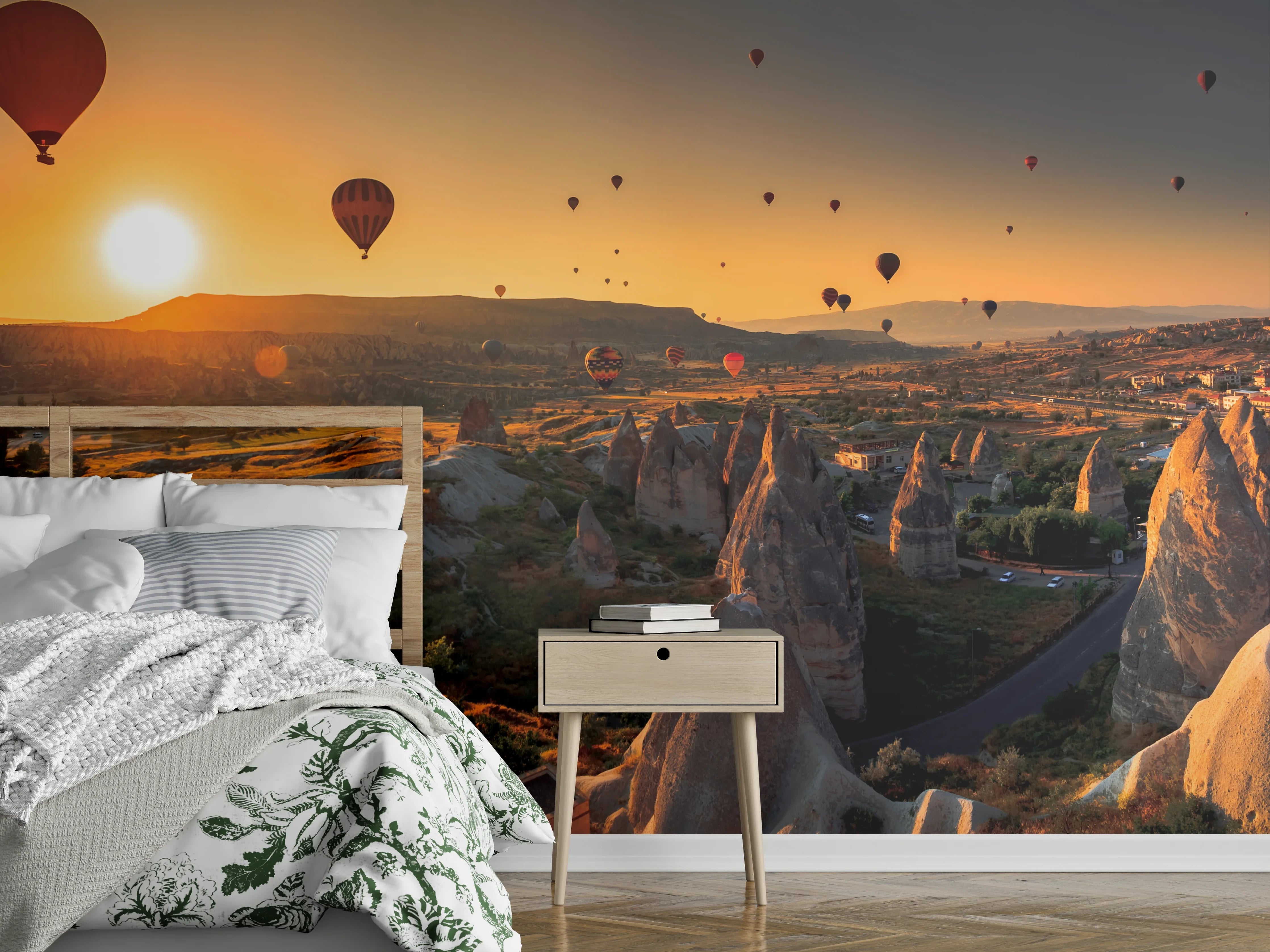 Wandverkleidung Schlafzimmer - Kappadokien Ballonfahrt Panorama Sonnenaufgang