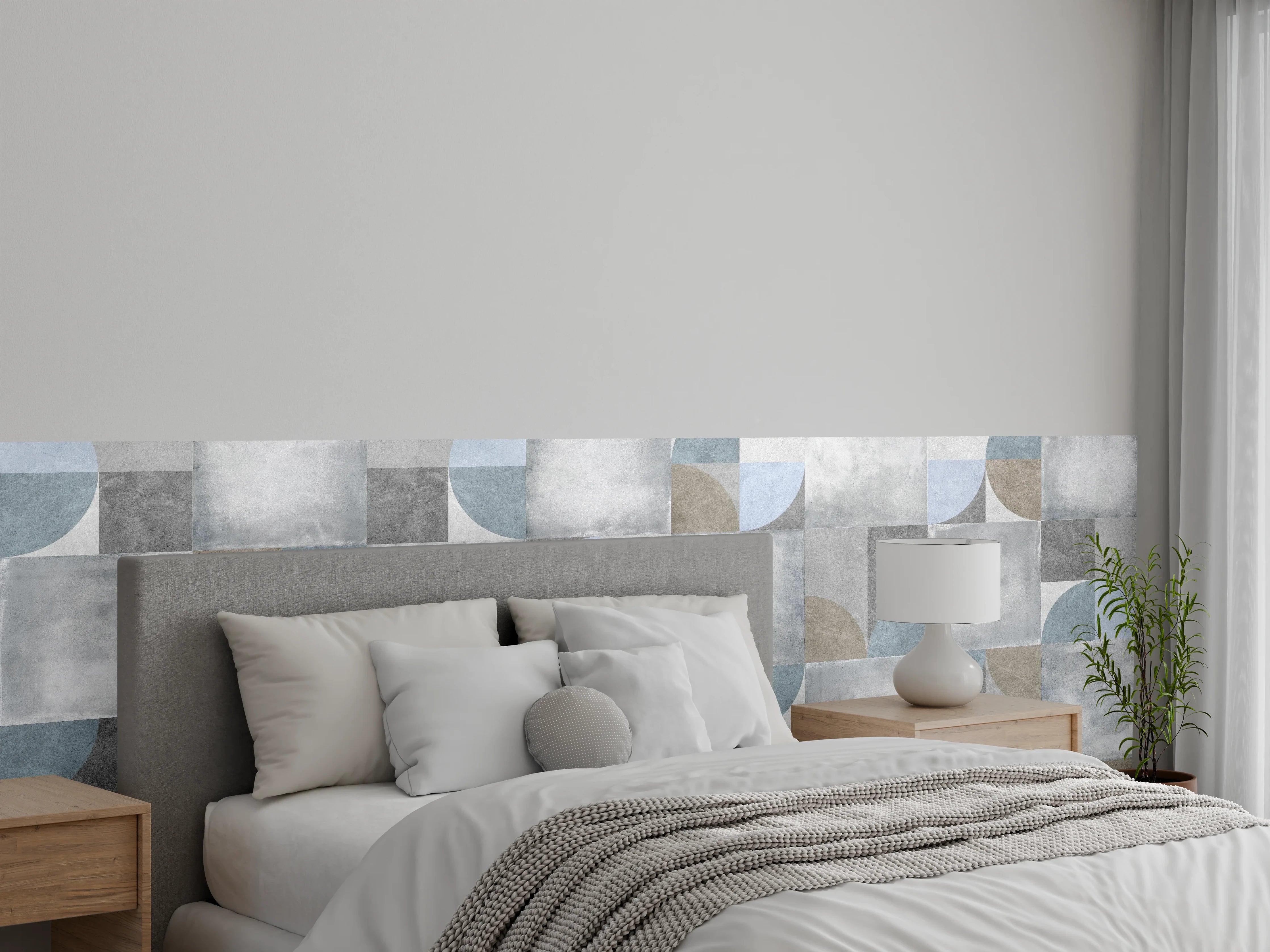 Wandverkleidung Schlafzimmer - Karierter Keramik Hintergrund