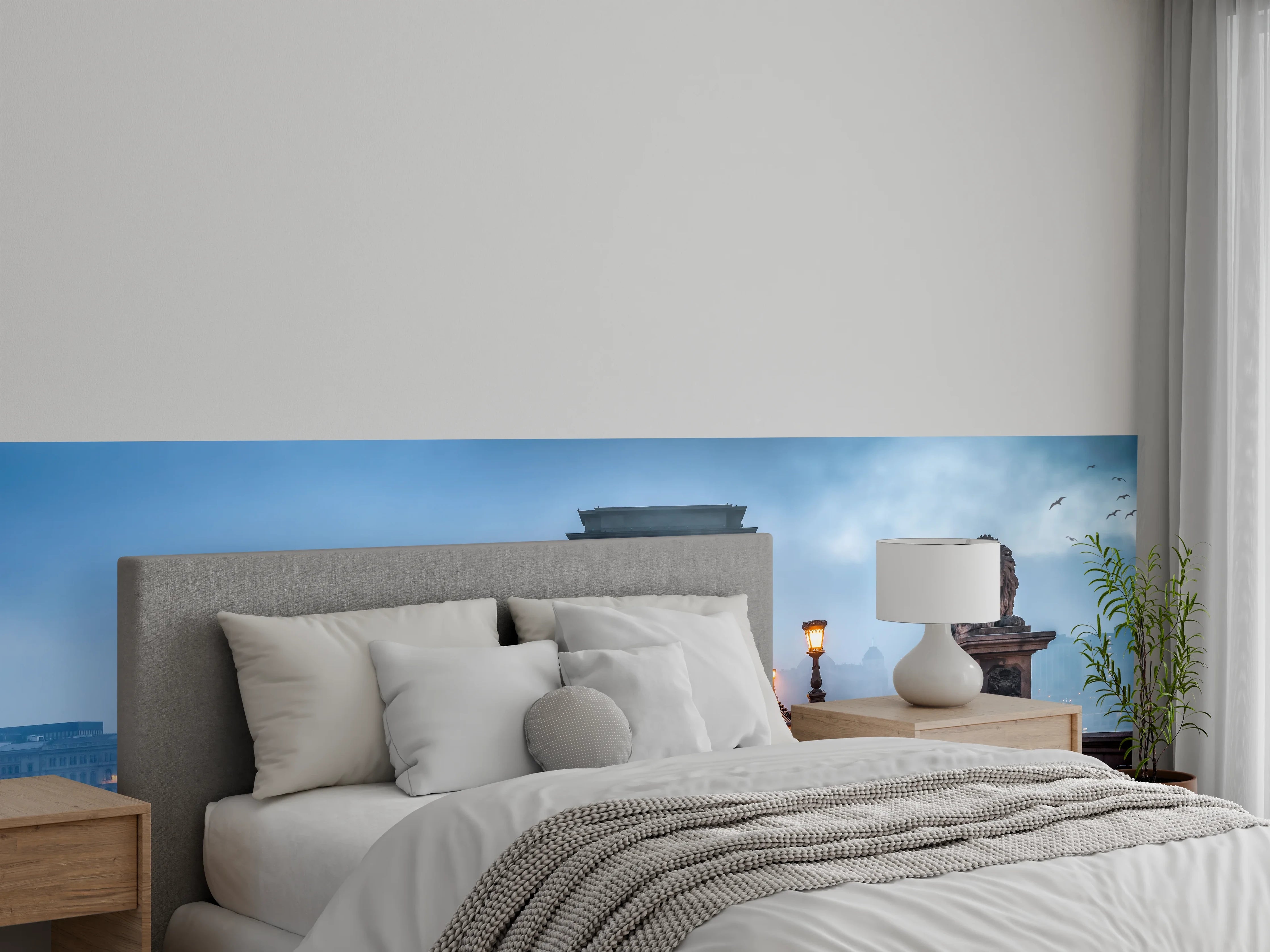 Wandverkleidung Schlafzimmer - Kettenbrücke Panorama in Budapest