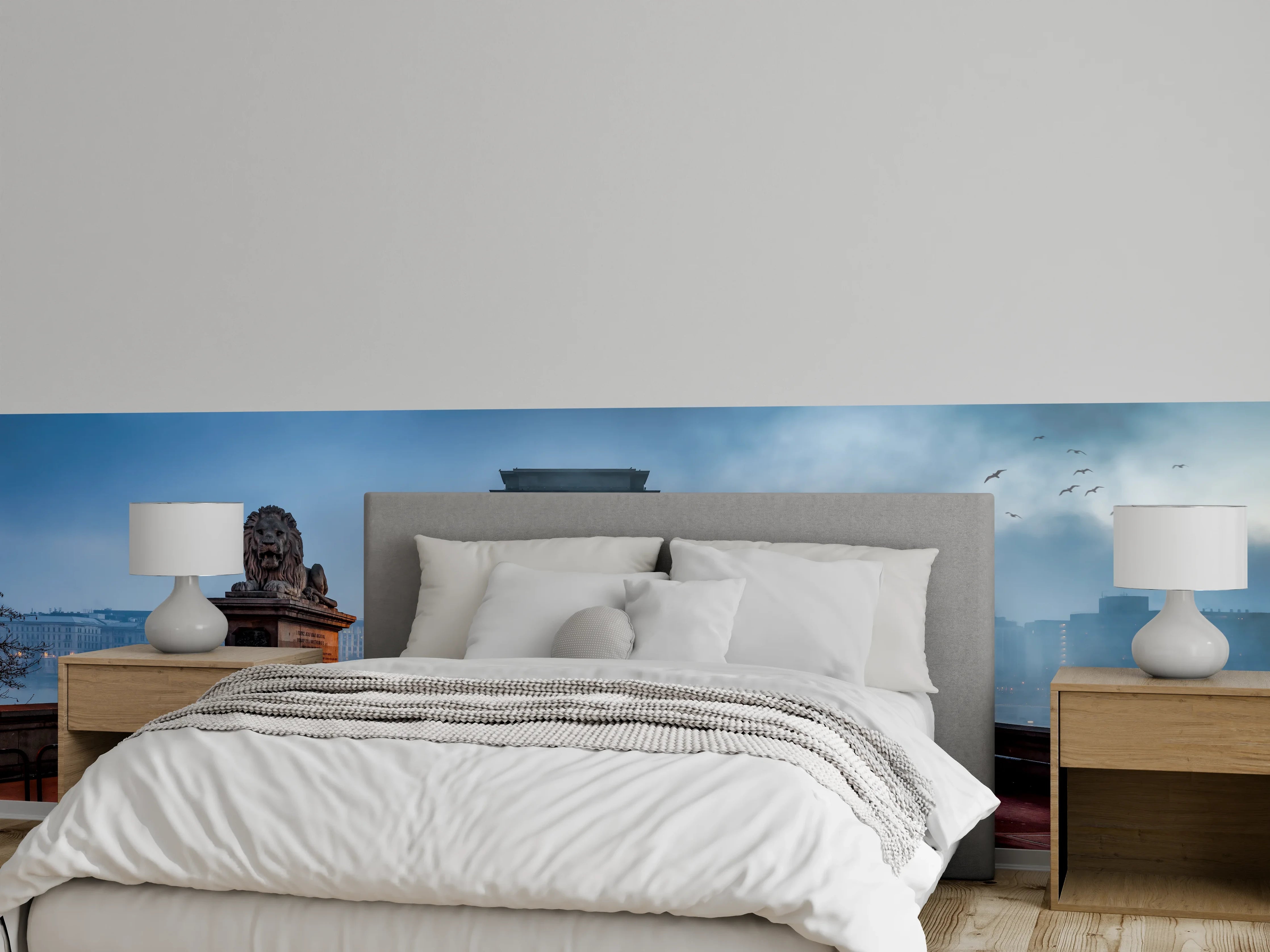Wandverkleidung Schlafzimmer - Kettenbrücke Panorama in Budapest