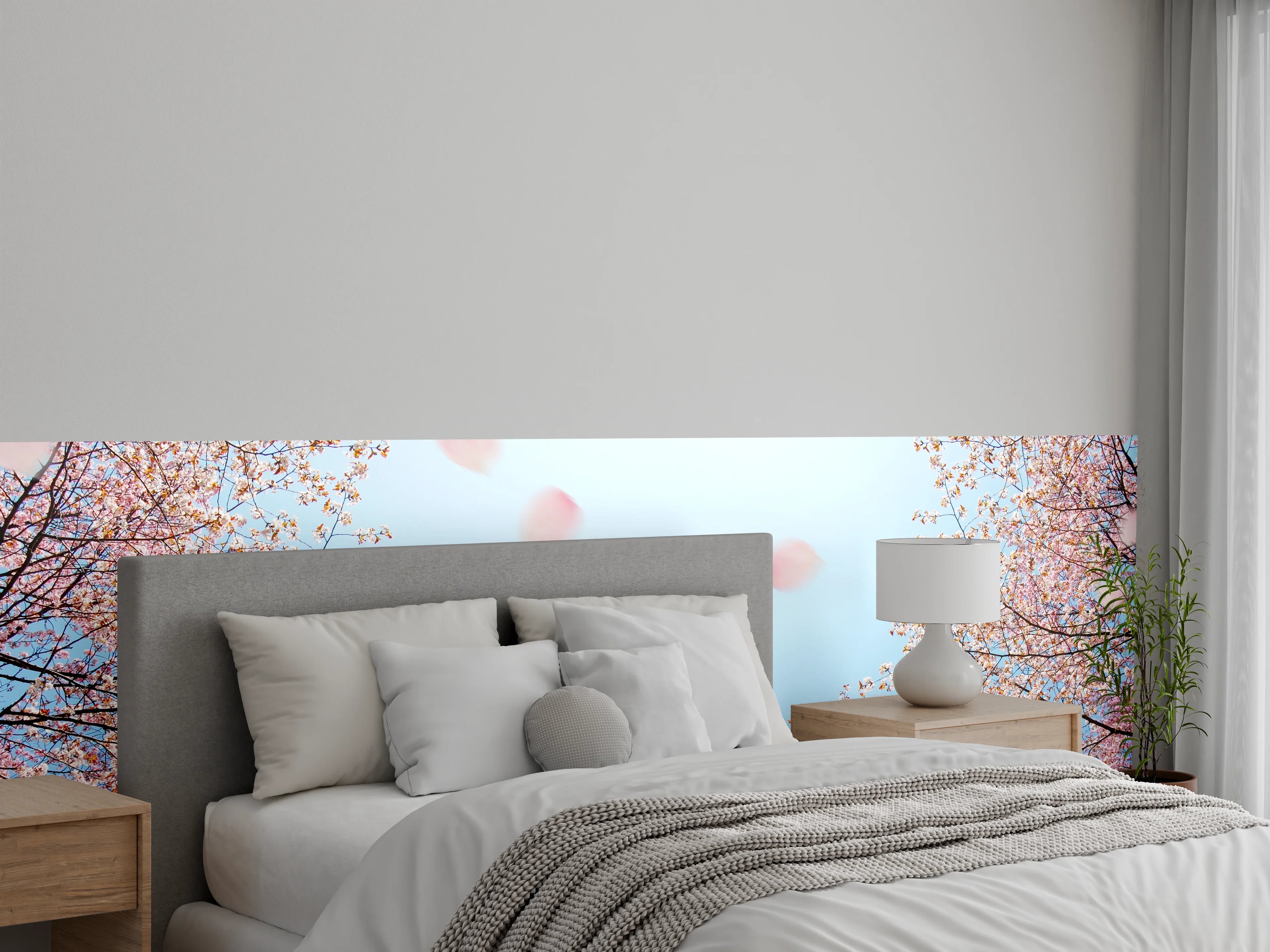 Wandverkleidung Schlafzimmer - Kirschblüten & blauer Himmel Frühling