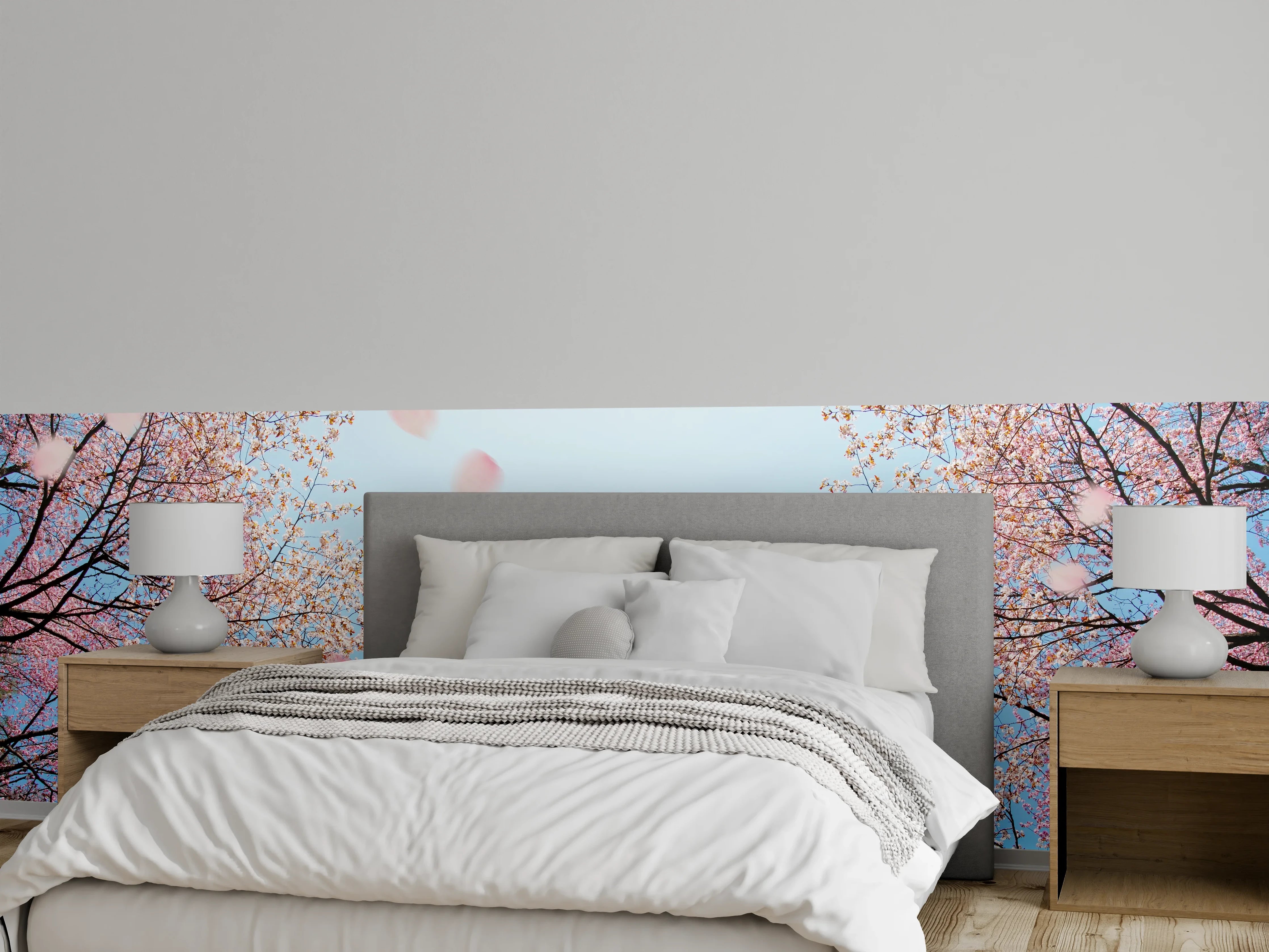 Wandverkleidung Schlafzimmer - Kirschblüten & blauer Himmel Frühling