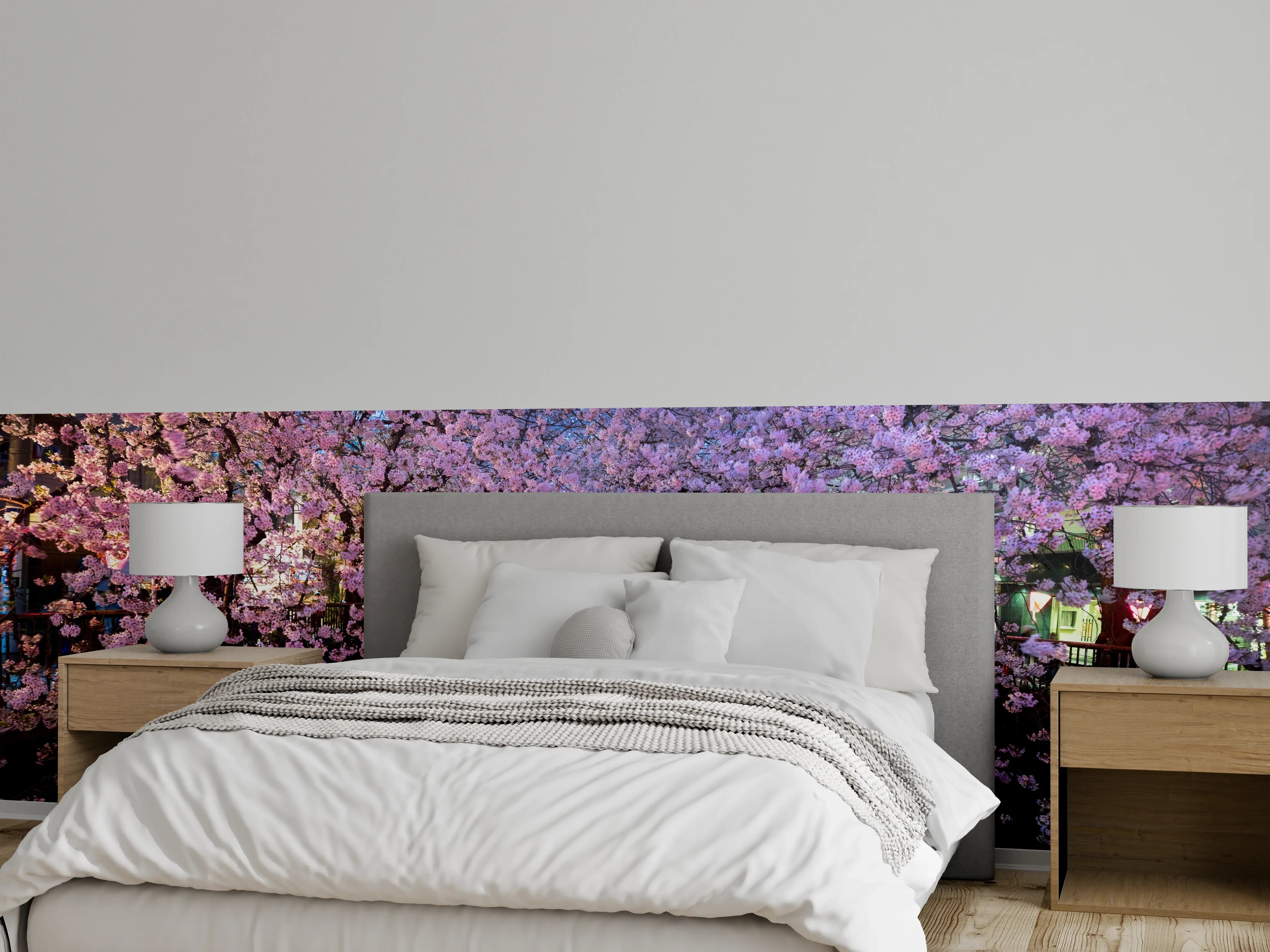 Wandverkleidung Schlafzimmer - Kirschblüten bei Nacht Nakameguro - Tokio