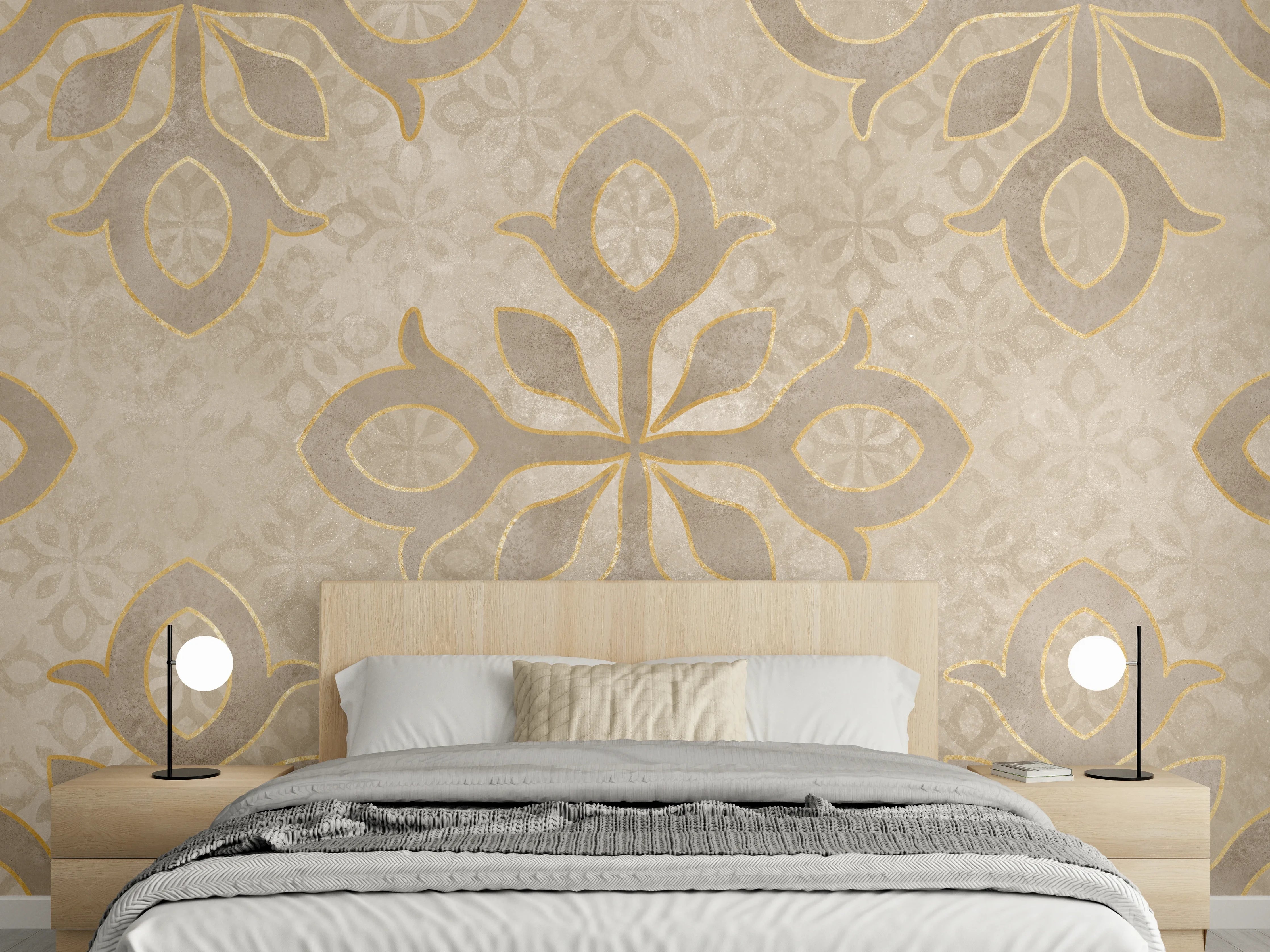 Wandverkleidung Schlafzimmer - Königliches Ornament Muster 