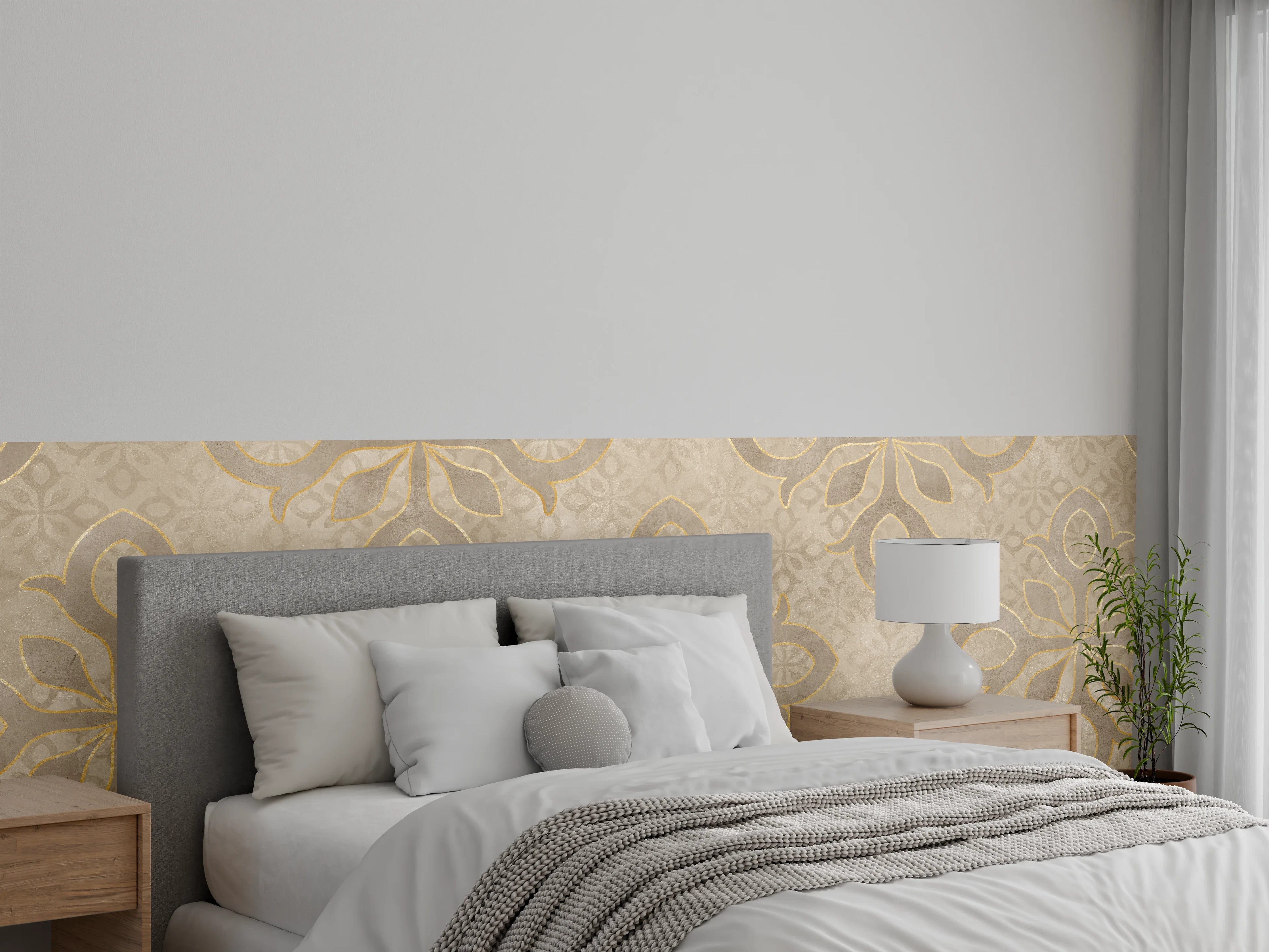 Wandverkleidung Schlafzimmer - Königliches Ornament Muster 