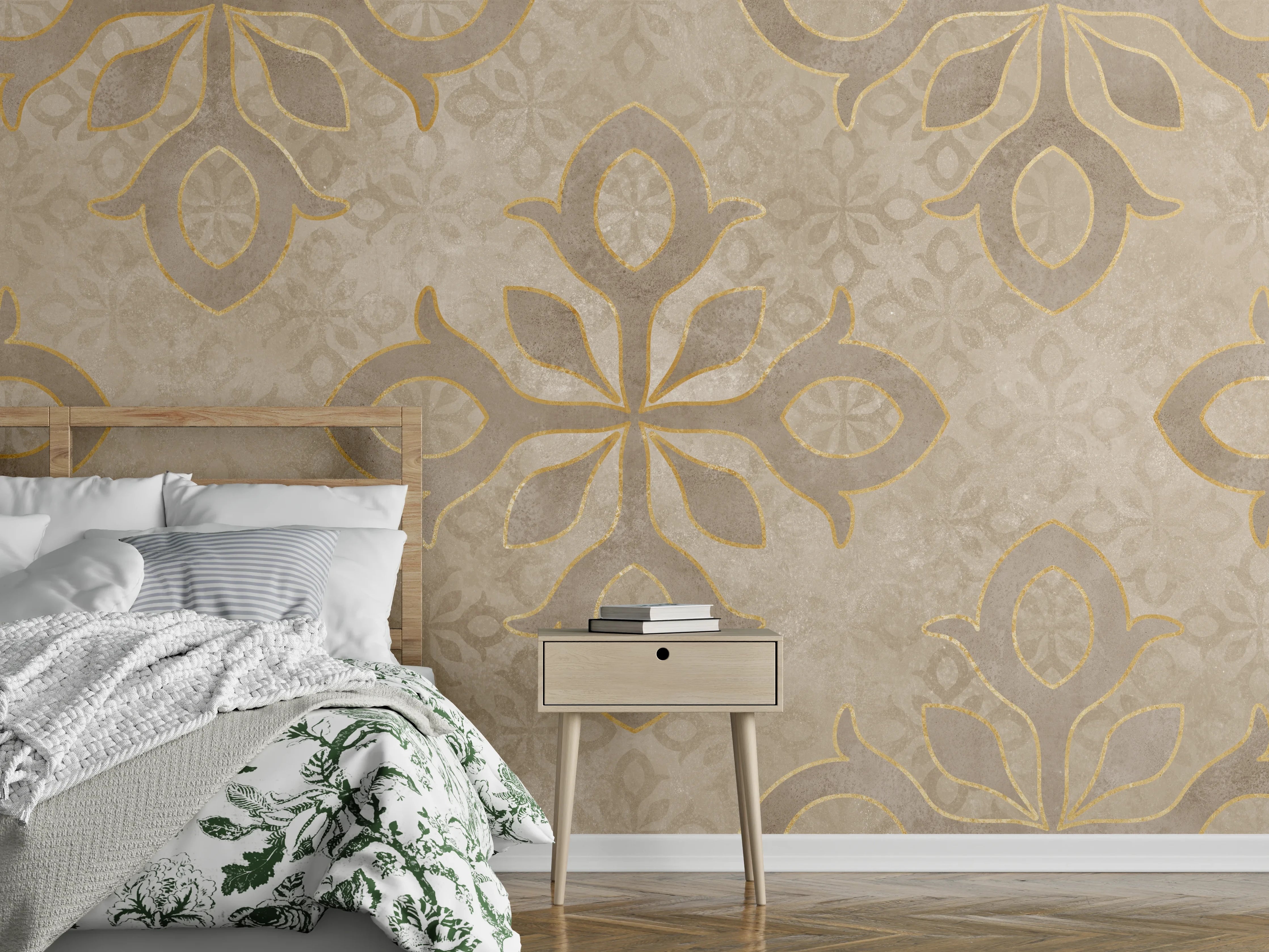 Wandverkleidung Schlafzimmer - Königliches Ornament Muster 